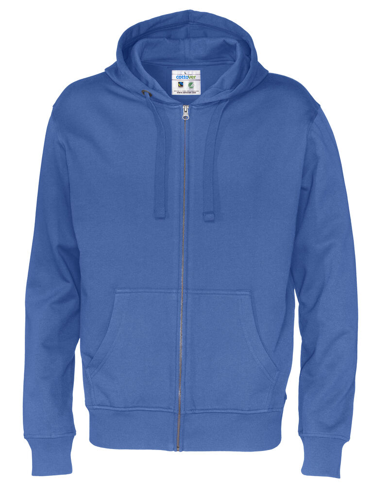 HOODIE FULL ZIP MAN - GOTS GECERTIFICEERD