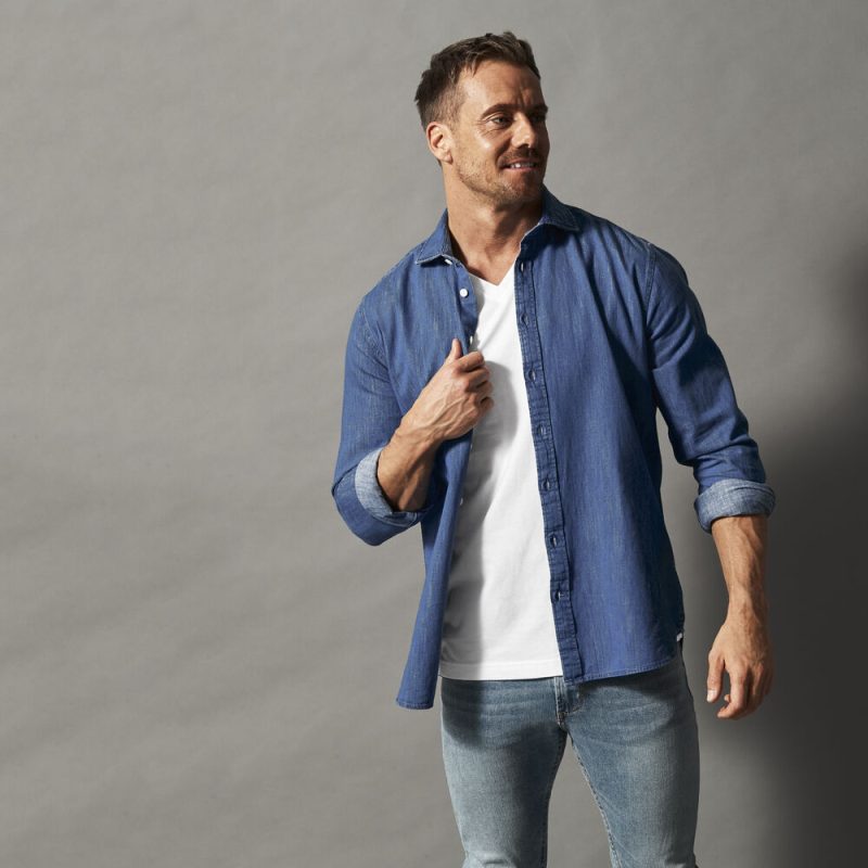 DENIM SHIRT COMFORT MAN - GOTS GECERTIFICEERD