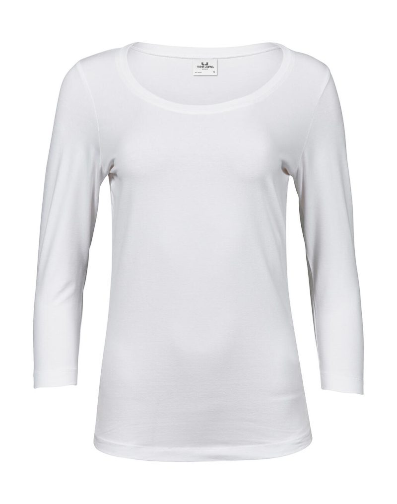 Ladies` 3/4 Sleeve Stretch Tee