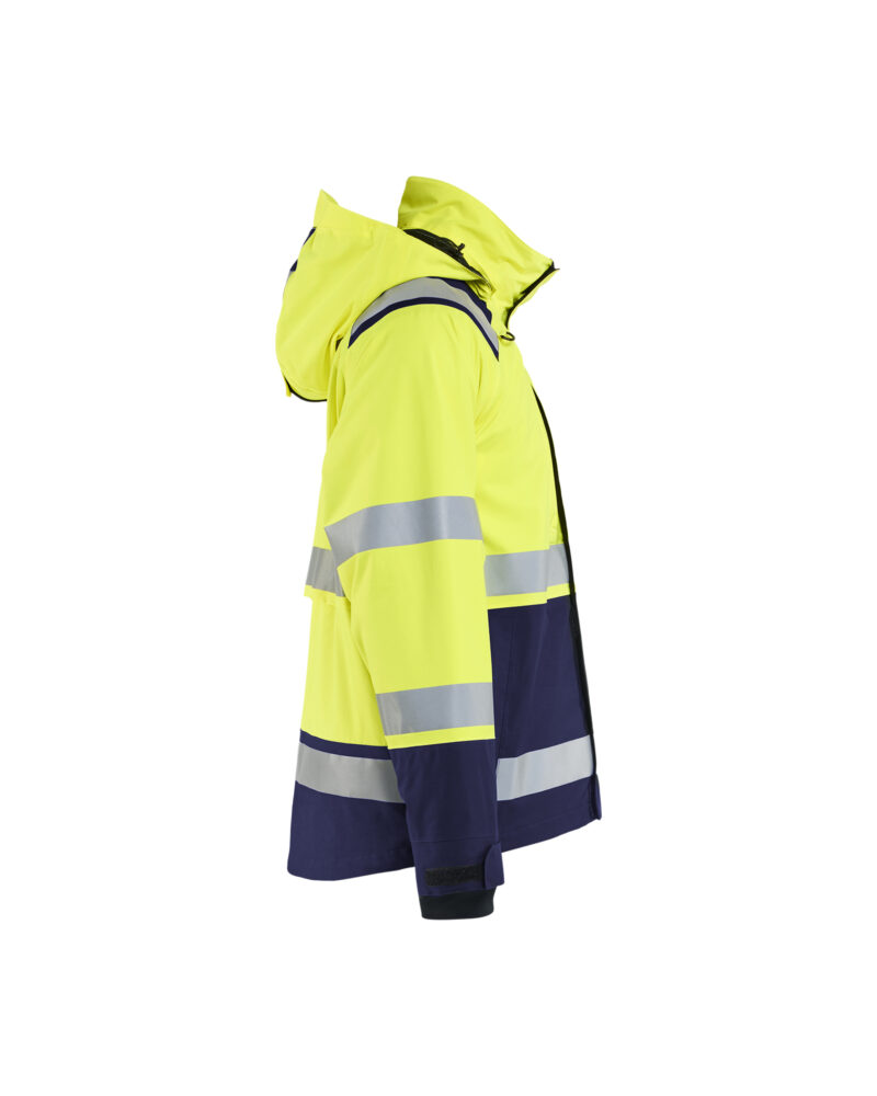 Blåkläder Shell jack High Vis 4987 - High Vis Geel/Marineblauw zijkant