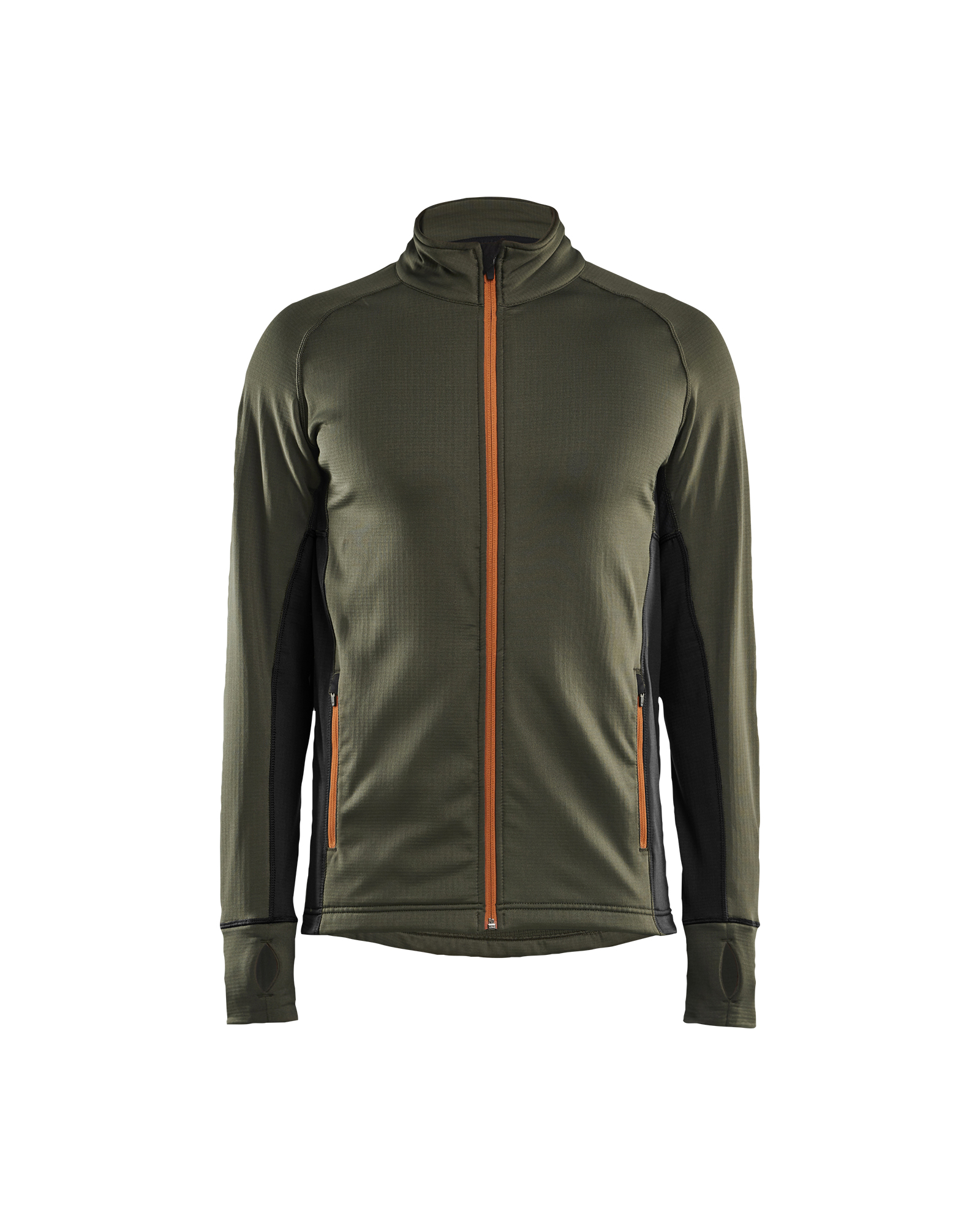 Blåkläder STRIKER Fleecejack 4735 - Woudgroen/Roest voorkant