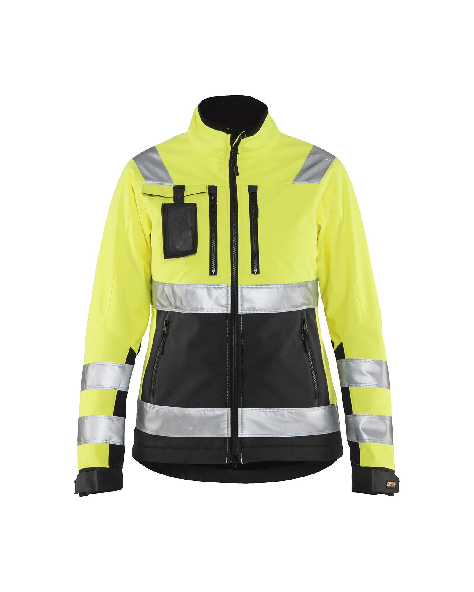 Blåkläder Dames Softshell jack High Vis 4902 - High Vis Geel/Zwart voorkant