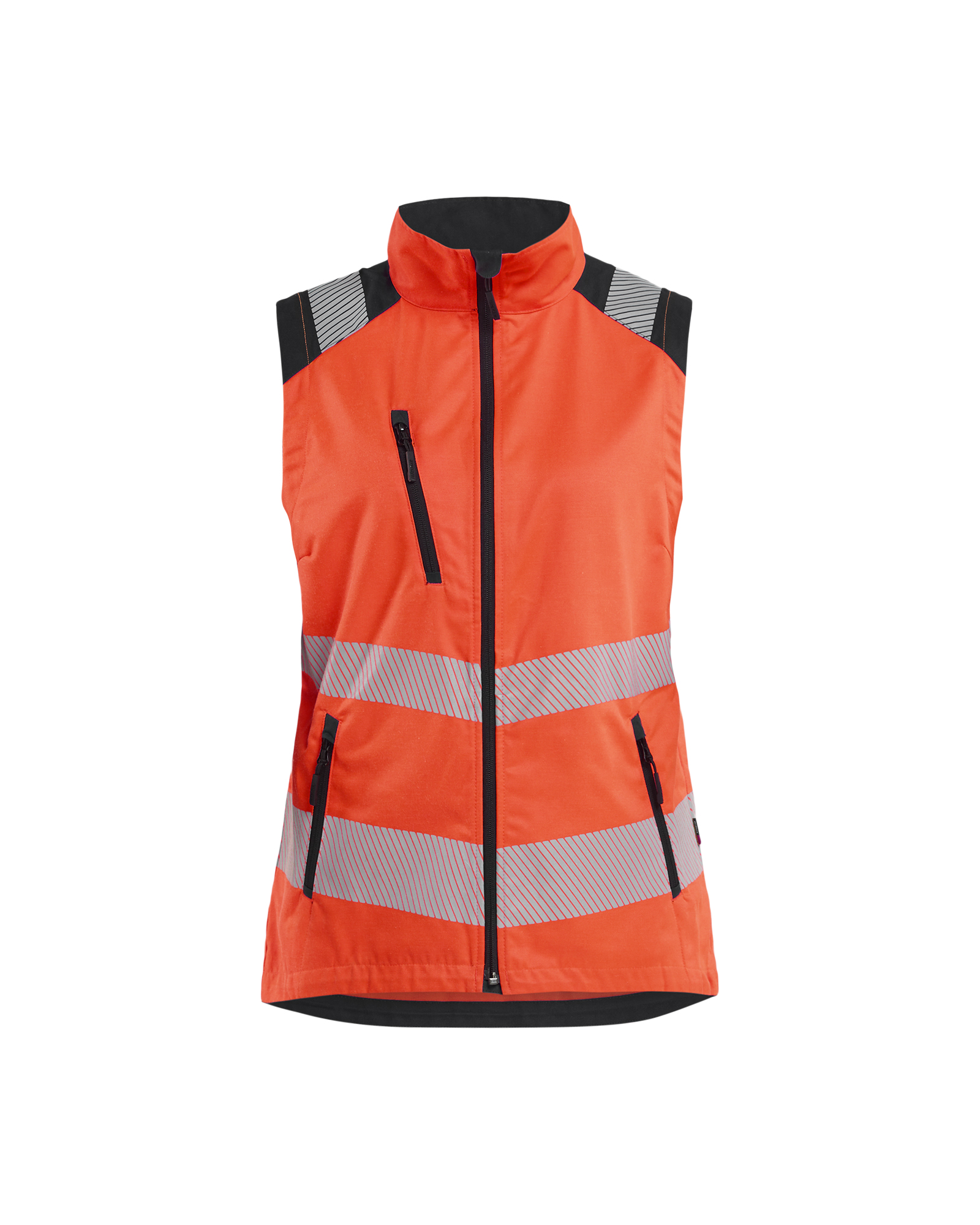Blåkläder Dames bodywarmer High Vis 3092 - High Vis Rood/Zwart voorkant