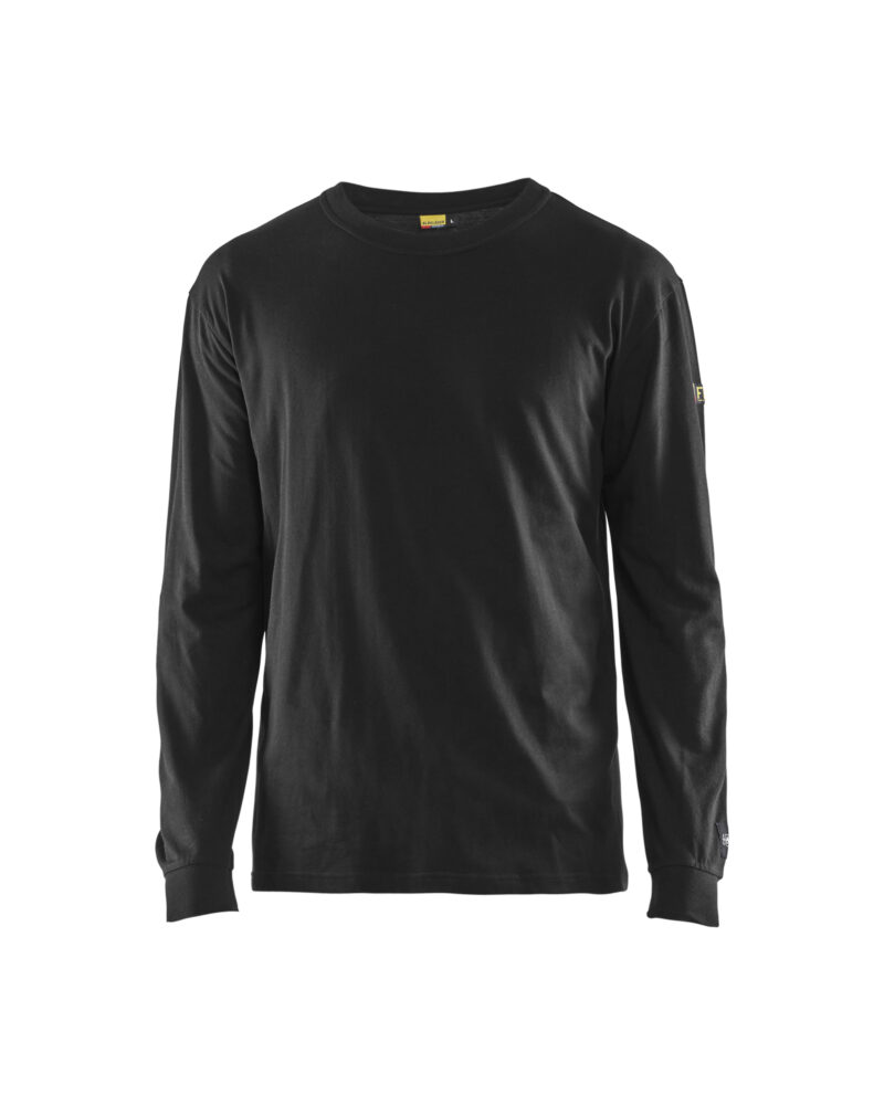 Blåkläder Vlamvertragend T-shirt lange mouwen Inherent 3483 - Zwart voorkant