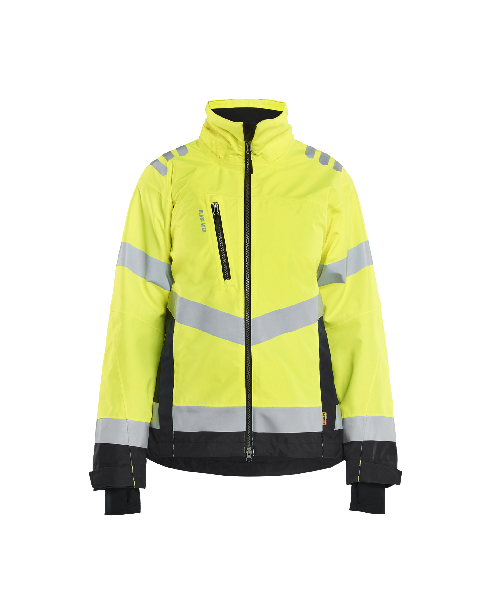 Blåkläder Dames Shell Jack High Vis 4761 - High Vis Geel/Zwart voorkant