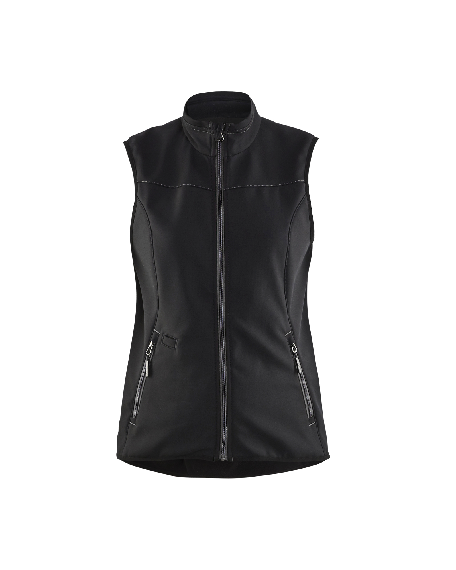 Blåkläder Dames softshell bodywarmer 3851 - Zwart/Donkergrijs voorkant