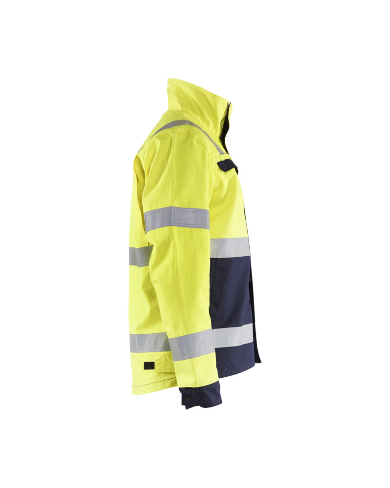 Blåkläder Multinorm jack 4087 - High Vis Geel/Marineblauw zijkant
