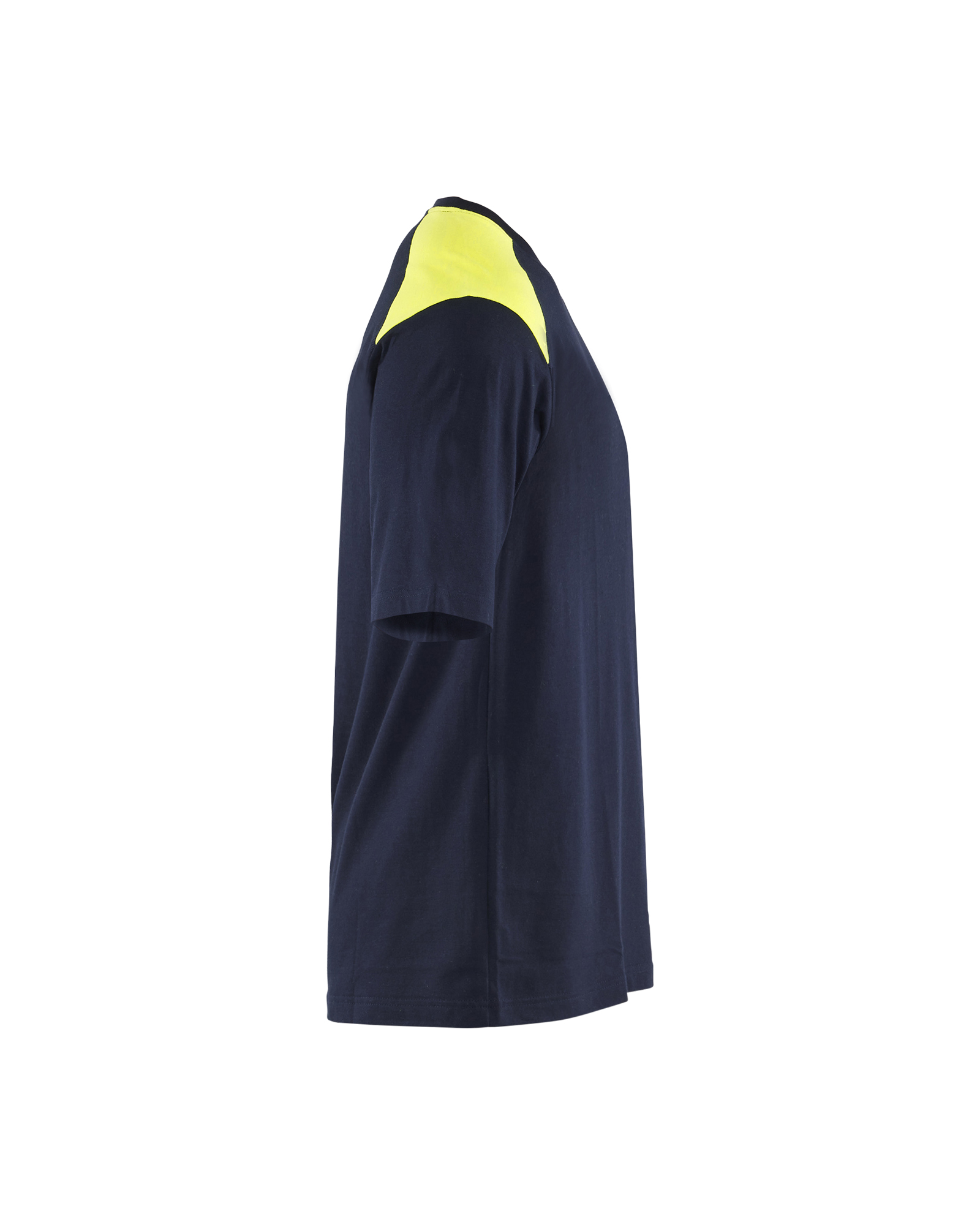 Blåkläder Vlamvertragend T-shirt Inherent 3476 - Marine / High Vis Geel zijkant