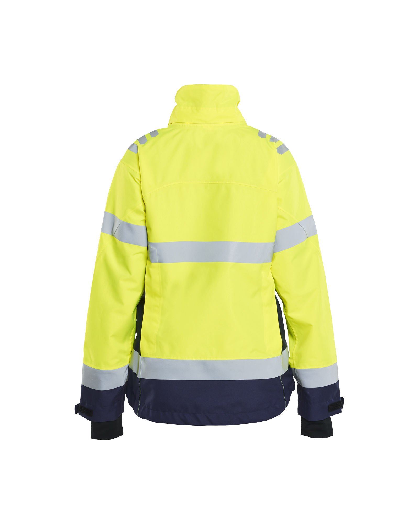 Blåkläder Dames Shell Jack High Vis 4761 - High Vis Geel/Marineblauw achterkant