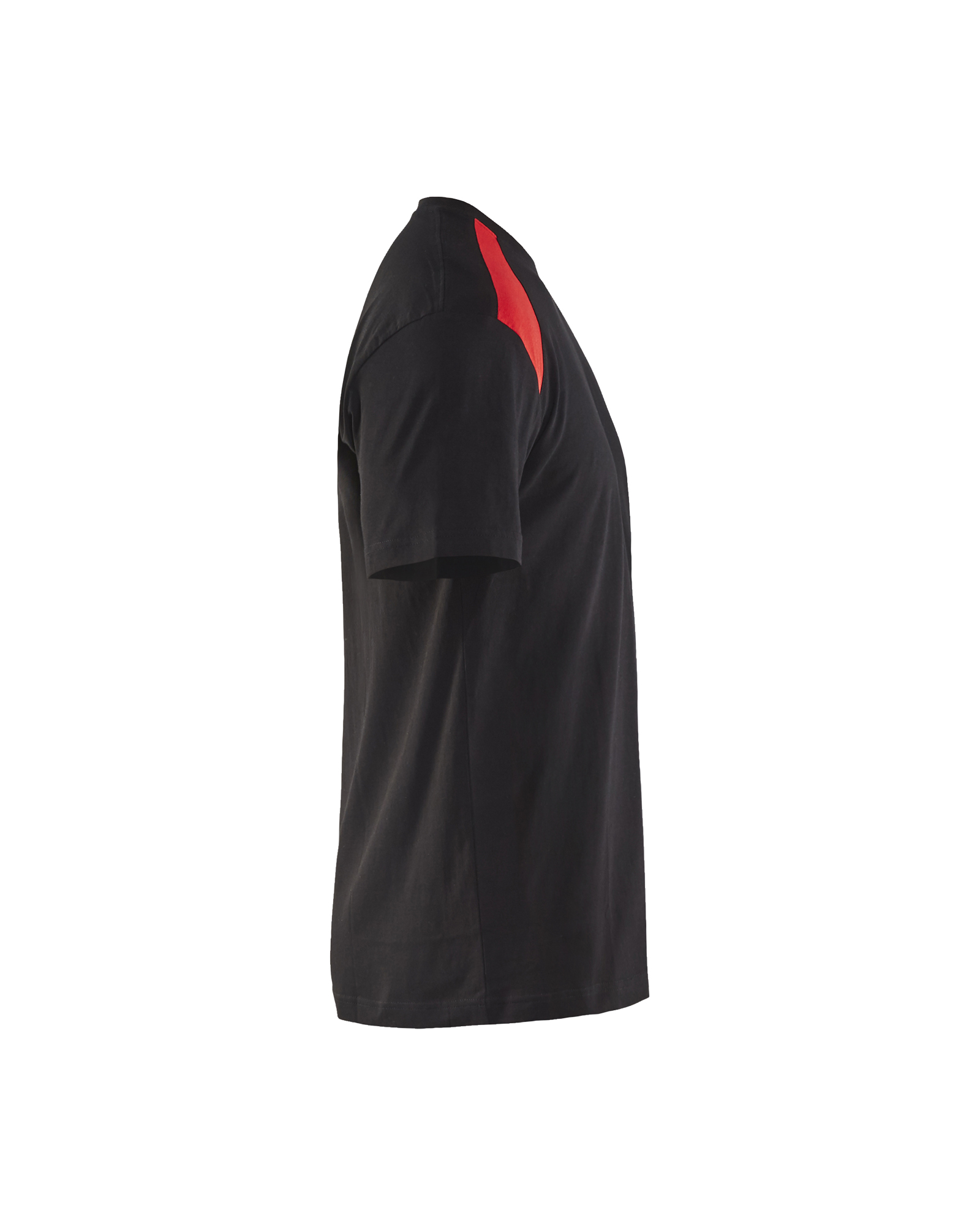 Blåkläder T-shirt 3379 - Zwart/Rood zijkant