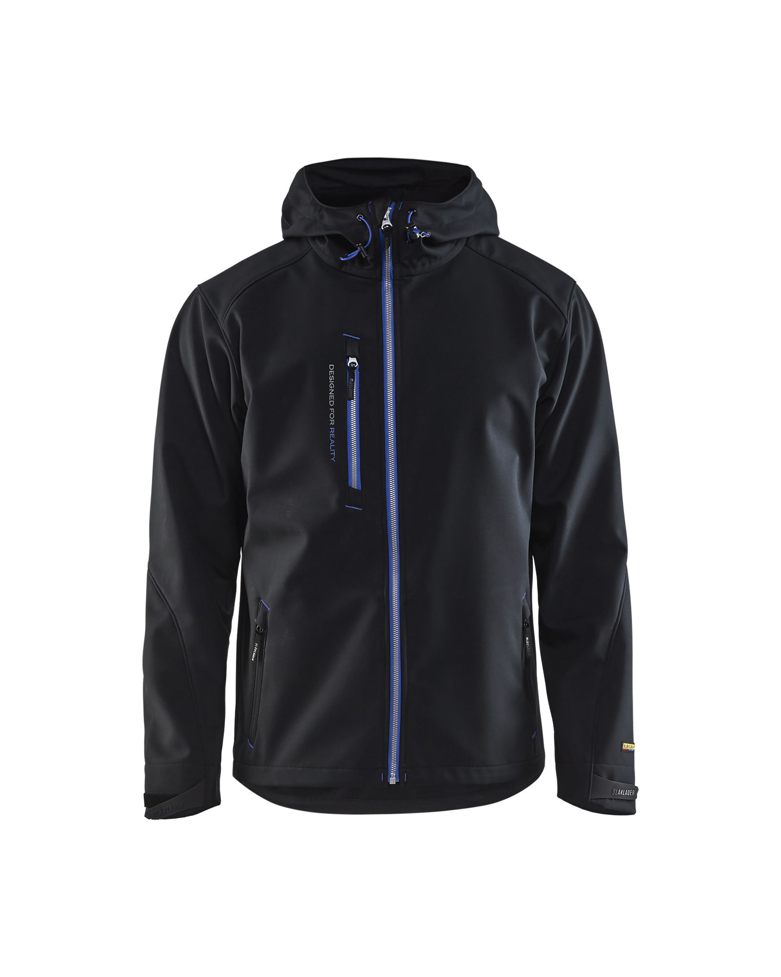 Blåkläder Softshell Jack 4949 - Zwart / Korenblauw voorkant