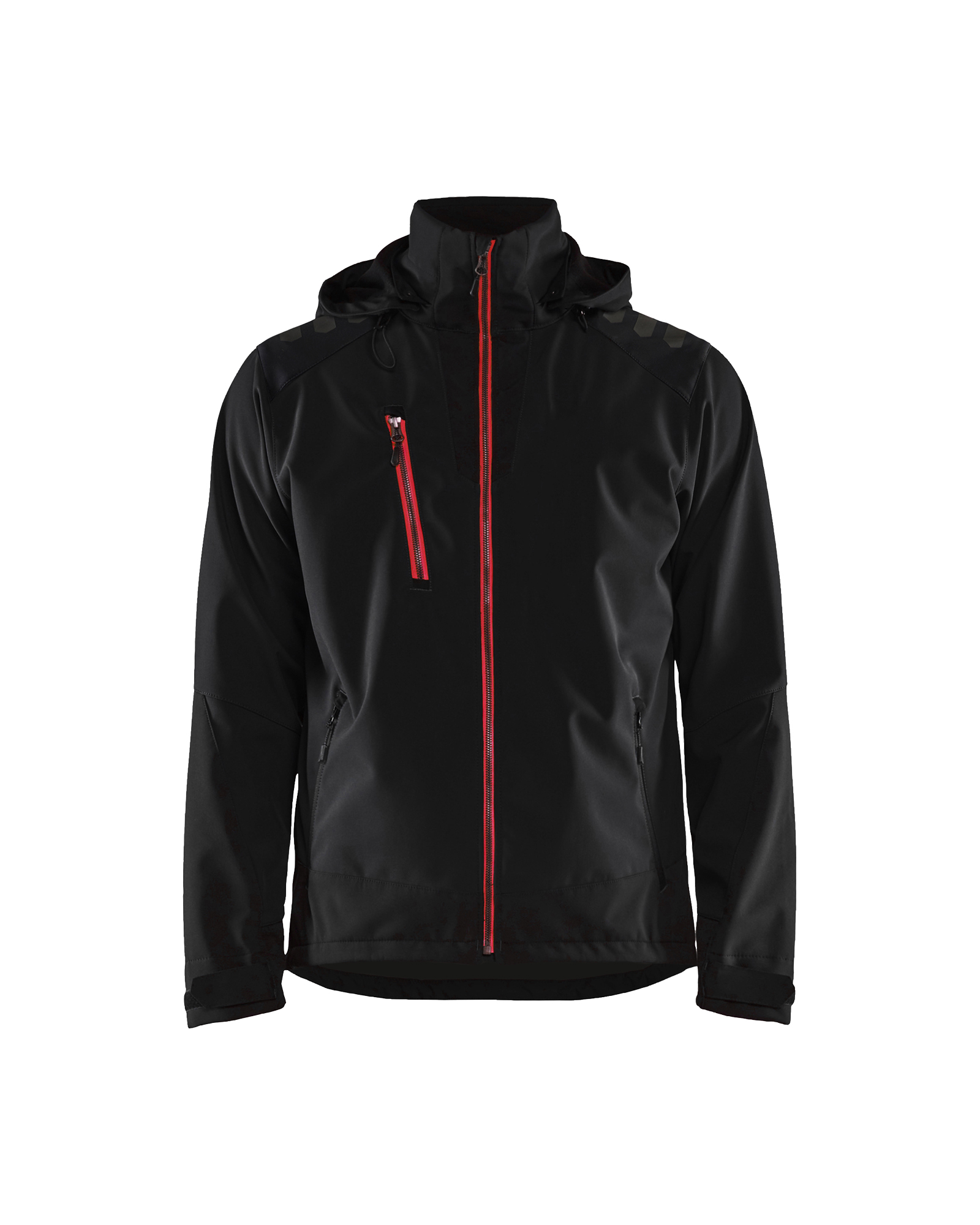 Blåkläder Softshell jack 4749 - Zwart/Rood voorkant