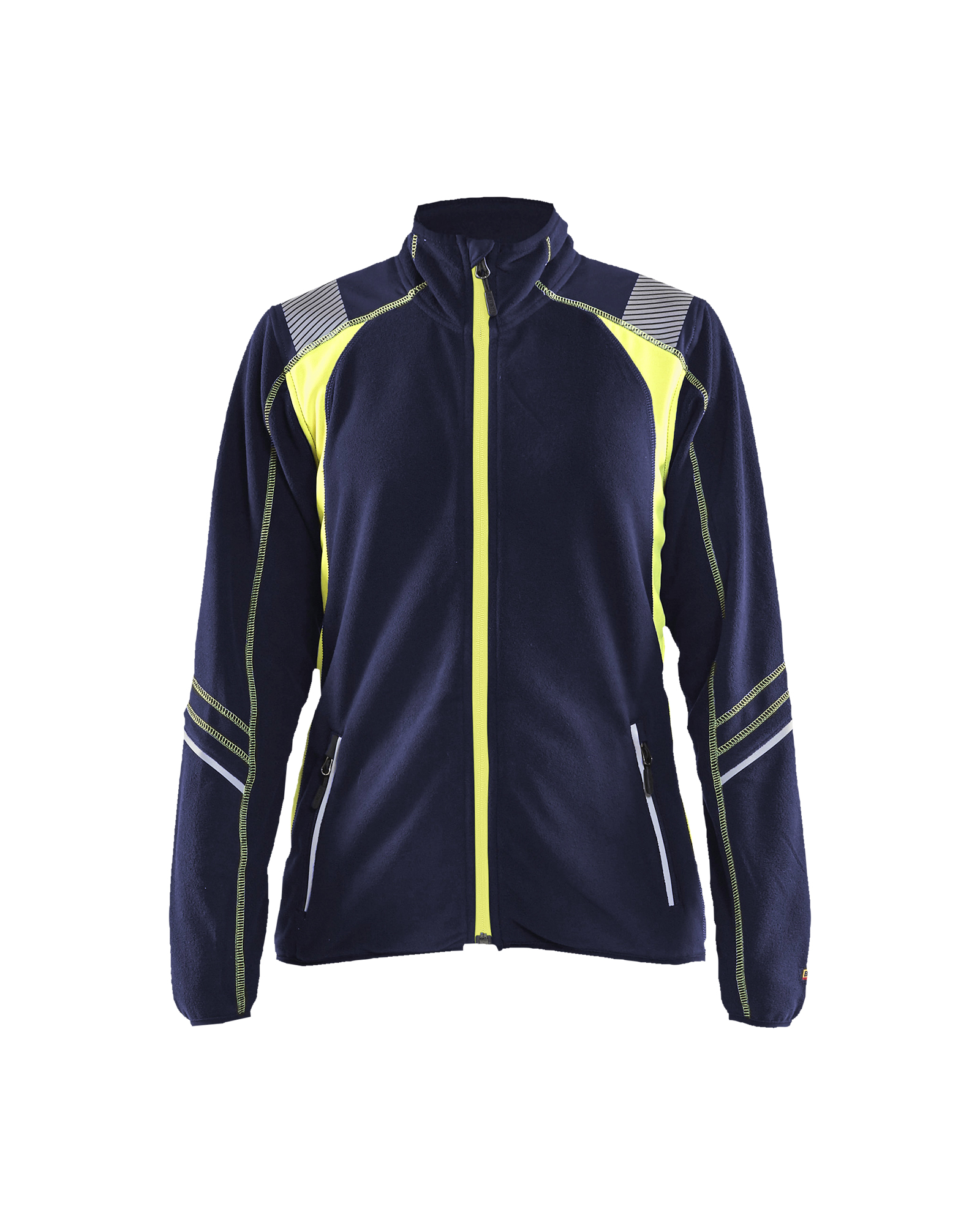 Blåkläder Dames microfleecevest Visible 4973 - Marine / High Vis Geel voorkant