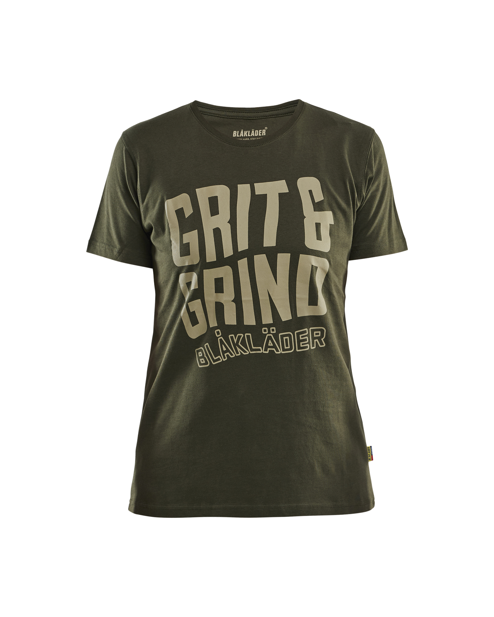 Blåkläder Dames T-shirt Grit & Grind 9409 - Donker herfstgroen voorkant