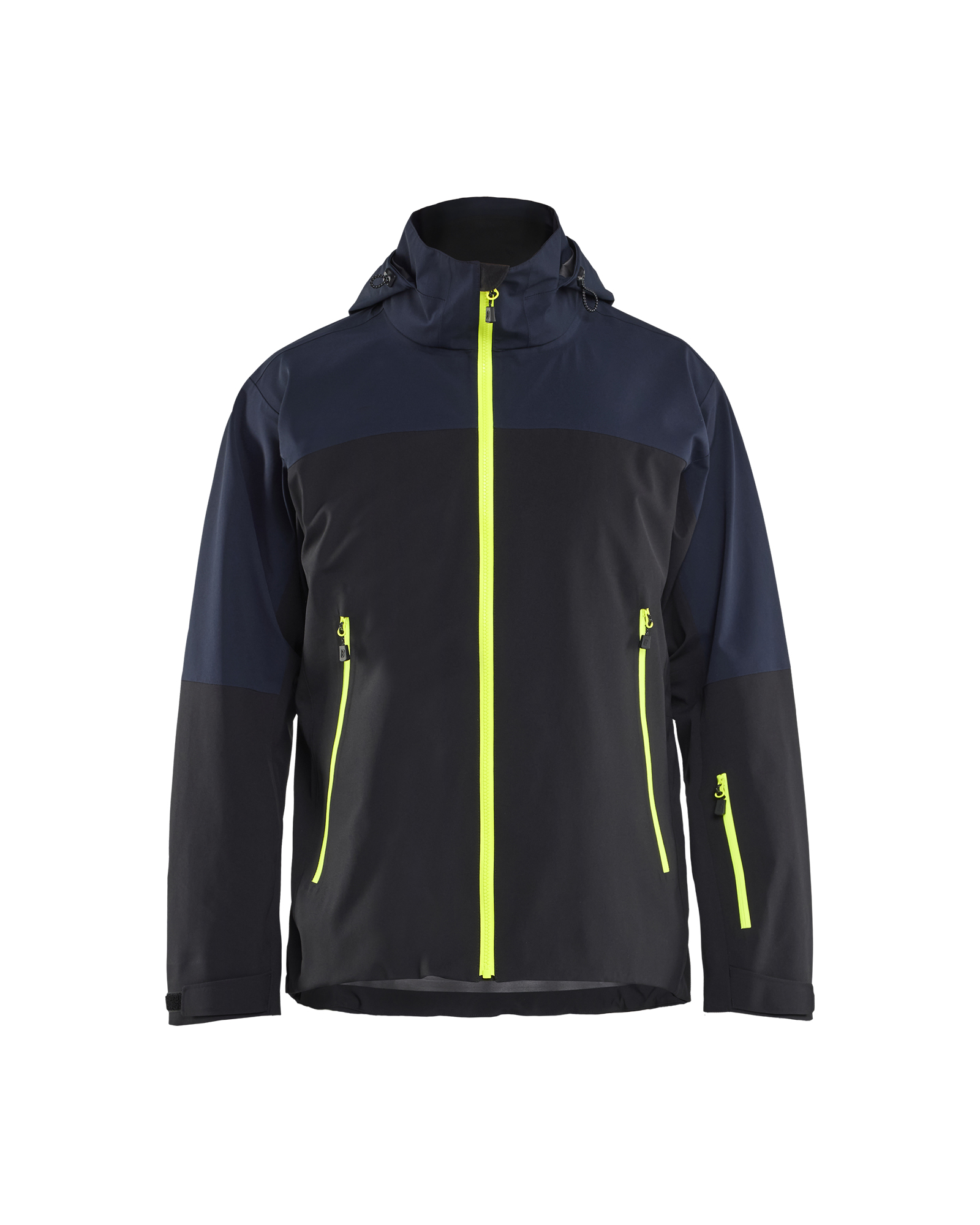Blåkläder STRIKER Shell Jack Stretch 4980 - Donker marineblauw / High Vis Geel voorkant