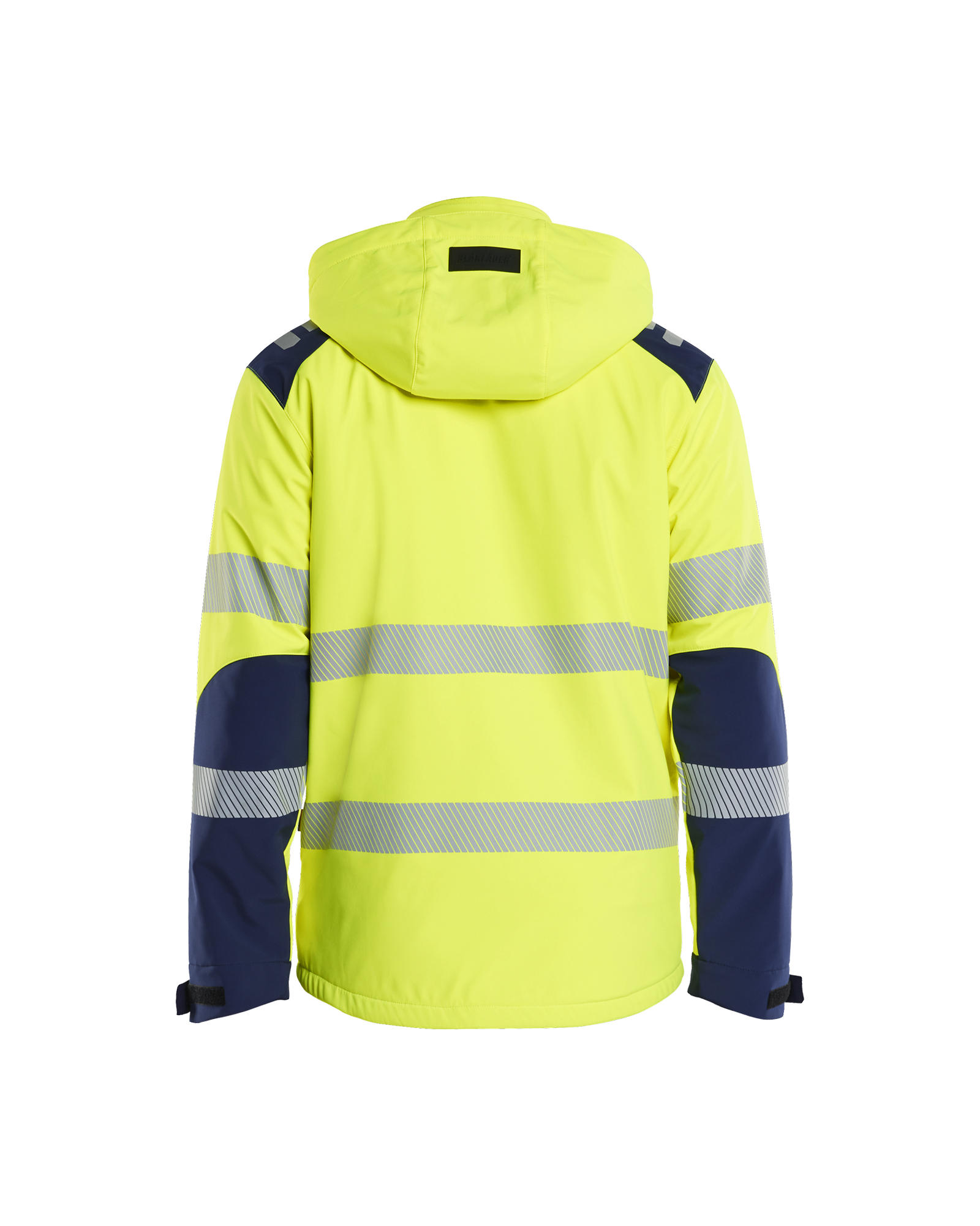 Blåkläder Softshell Winterjas High Vis 4400 - High Vis Geel/Marineblauw achterkant