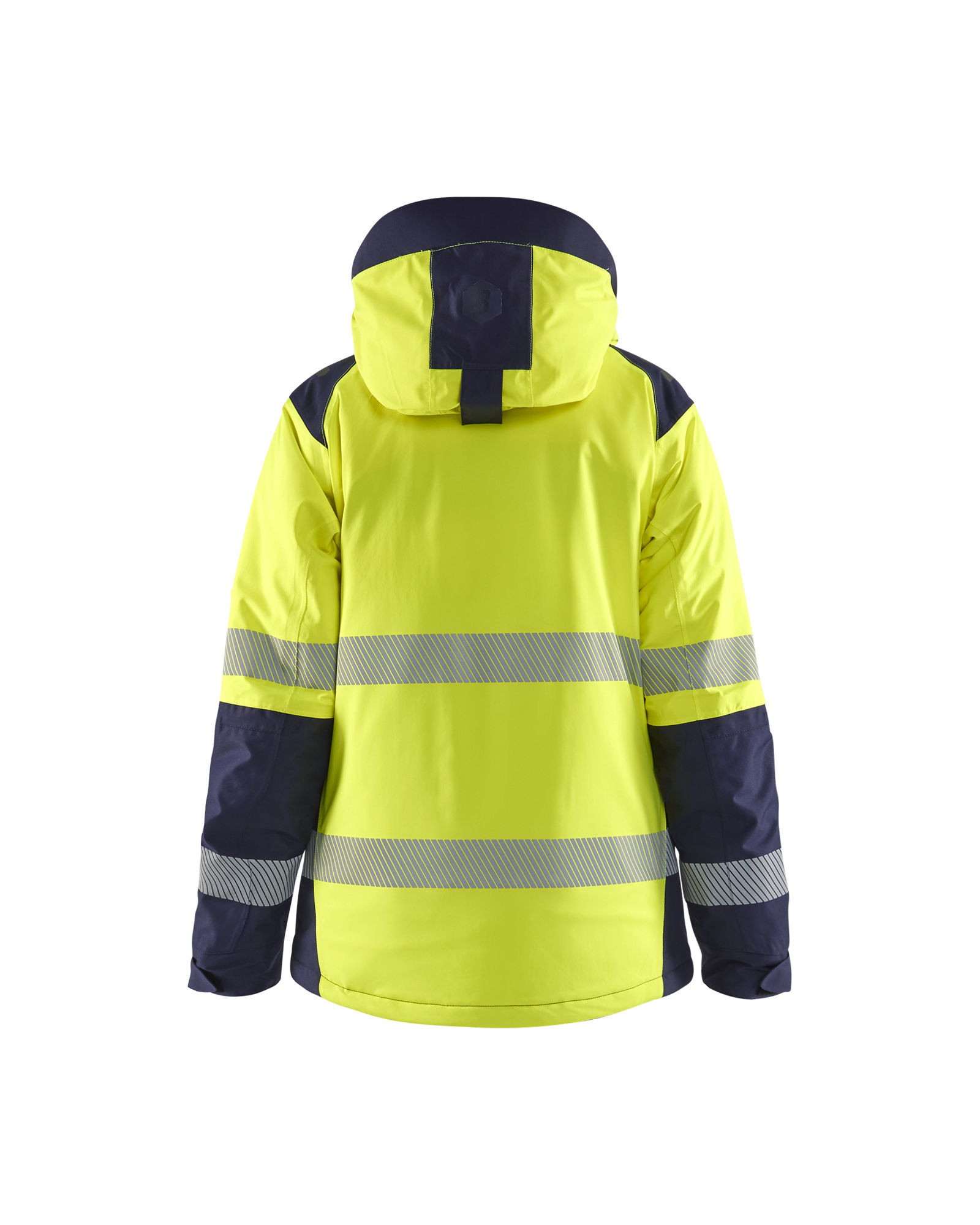 Blåkläder Dames Winterjas High Vis 4456 - High Vis Geel/Marineblauw achterkant