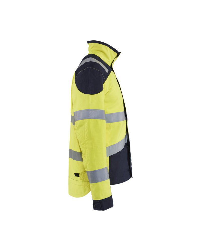 Blåkläder Multinorm jack Inherent 4089 - High Vis Geel/Marineblauw zijkant