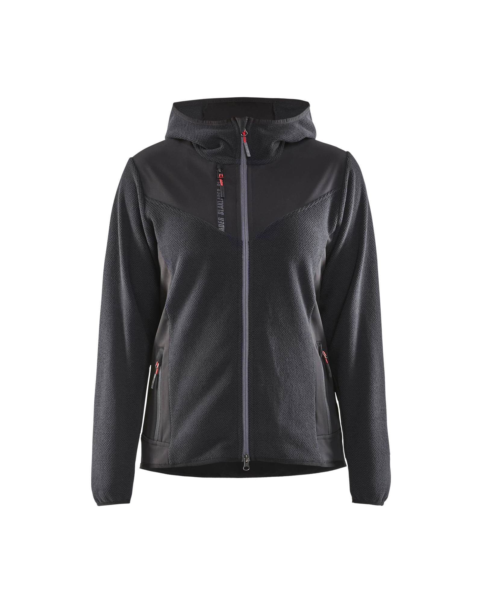 Blåkläder Dames Gebreid jack met softshell 5941 - Donkergrijs/Zwart voorkant