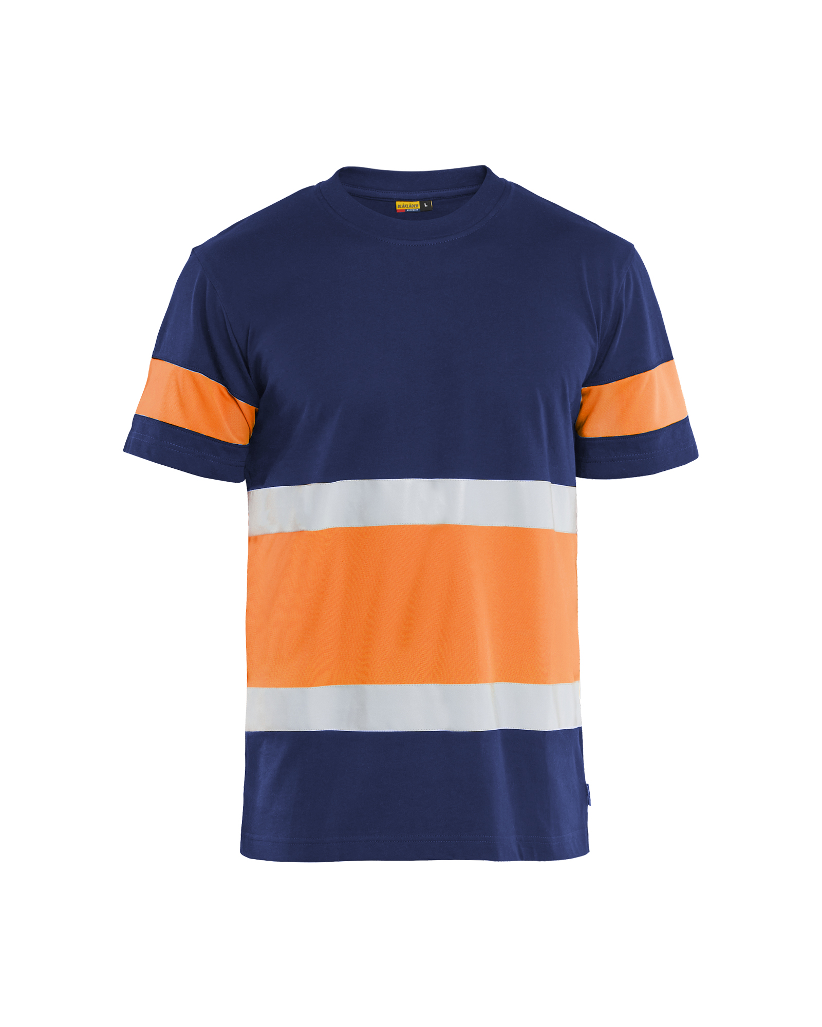 Blåkläder T-shirt High Vis 3387 - Marineblauw / Oranje voorkant