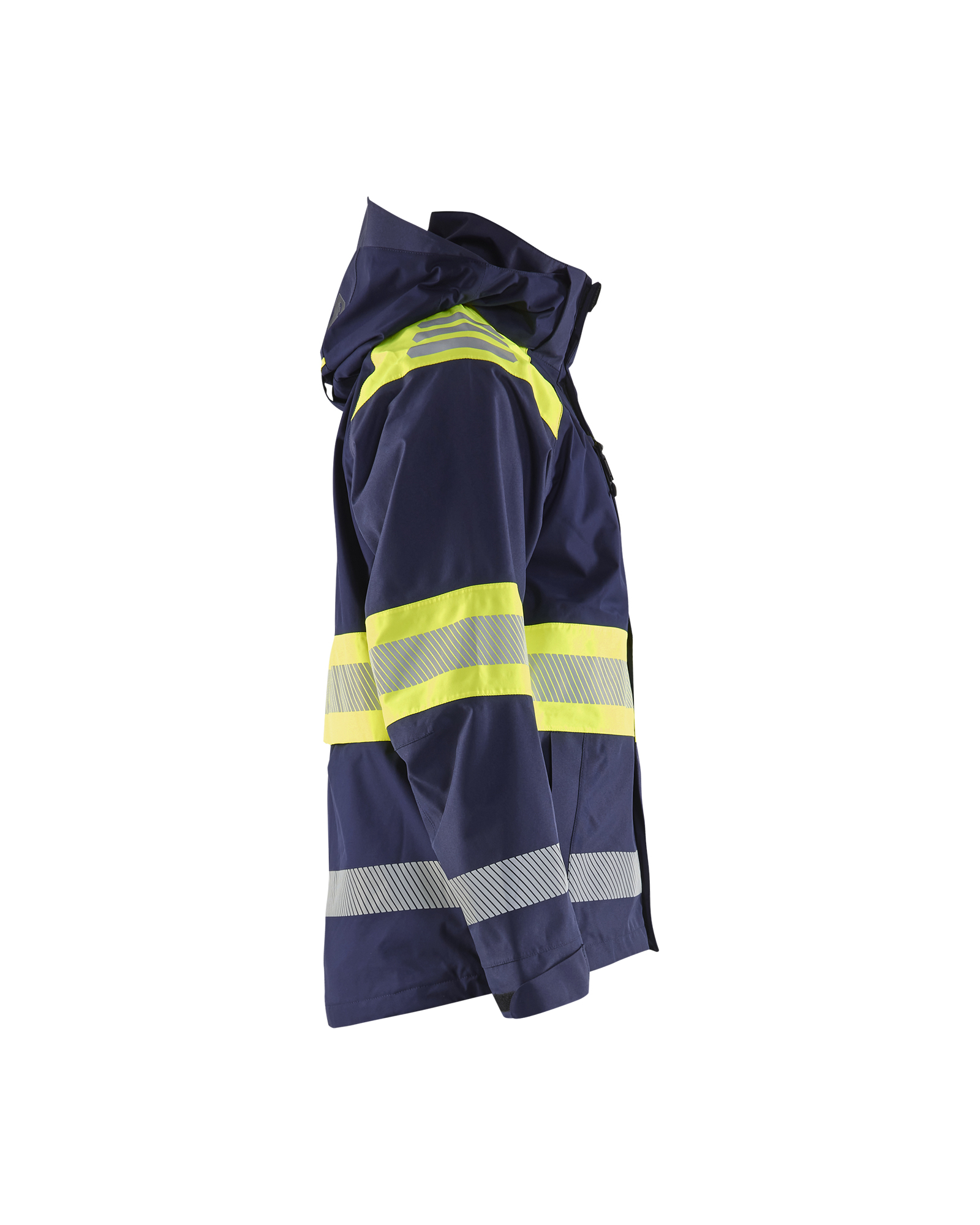 Blåkläder Shell jack High Vis 4420 - Marine / High Vis Geel zijkant