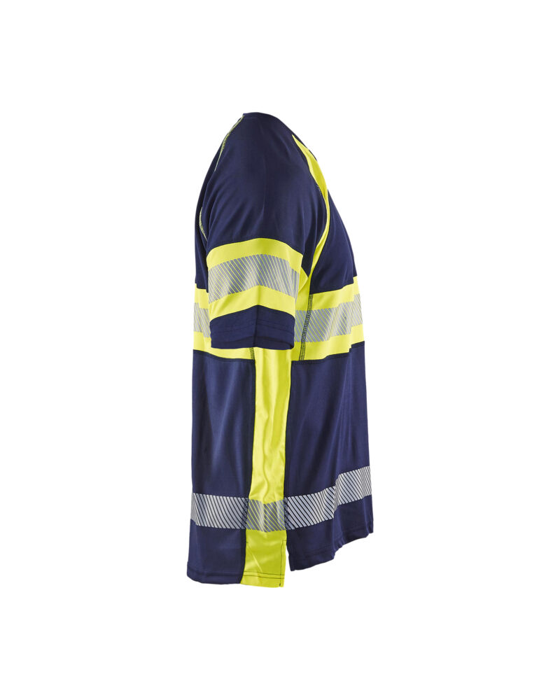 Blåkläder UV-T-shirt High Vis 3337 - Marine / High Vis Geel zijkant