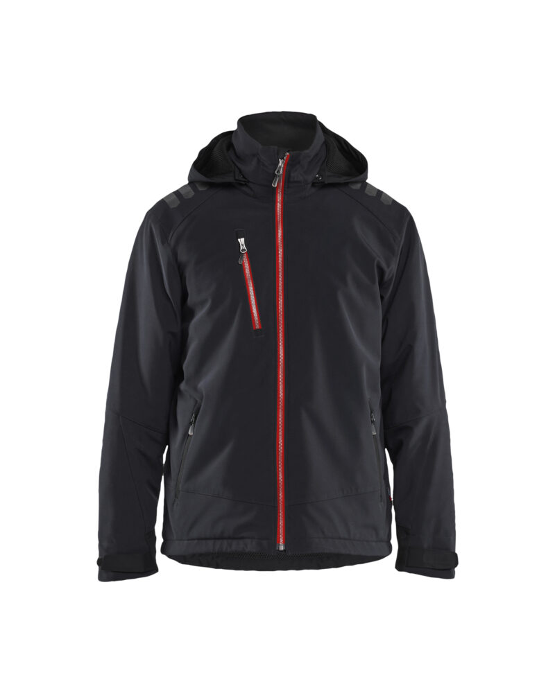 Blåkläder Lichtgewicht softshell jack gevoerd 4750 - Zwart/Rood voorkant