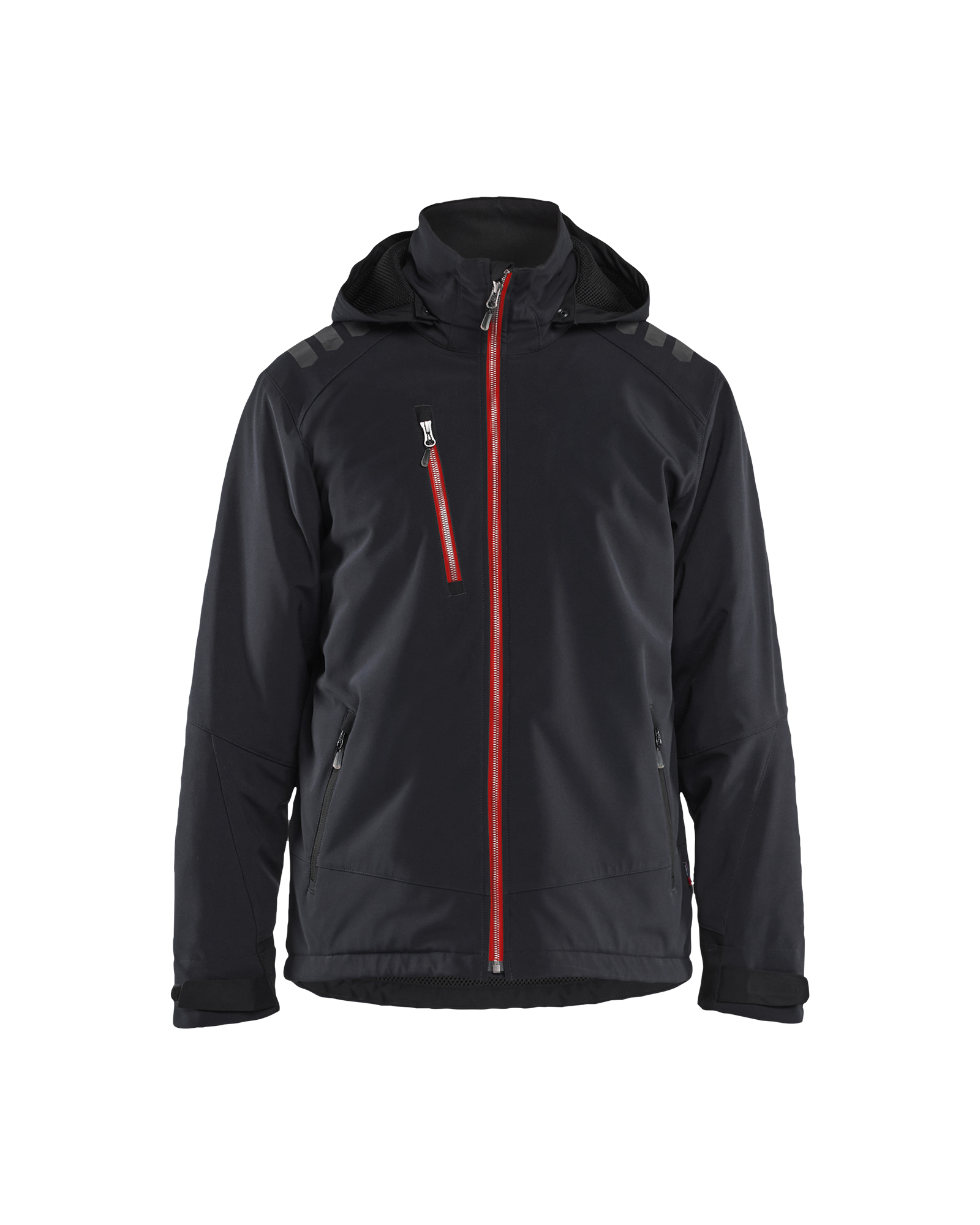 Blåkläder Lichtgewicht softshell jack gevoerd 4750 - Zwart/Rood voorkant