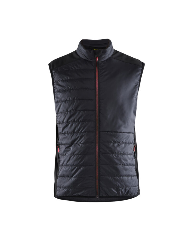 Blåkläder Gevoerde bodywarmer 3863 - Zwart/Rood voorkant