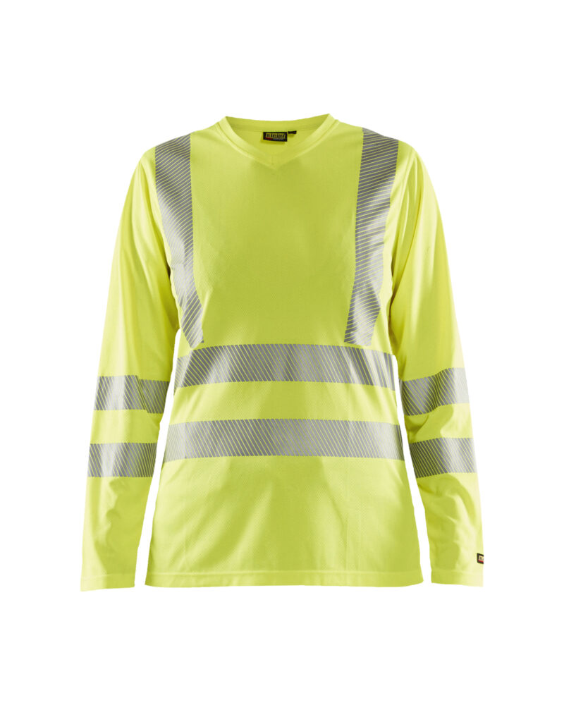 Blåkläder Dames UV-T-shirt lange mouwen High Vis 3485 - High Vis Geel voorkant