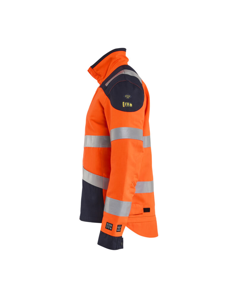 Blåkläder APC 2 Multinorm jack inherent 4418 - High Vis Oranje/Marineblauw zijkant