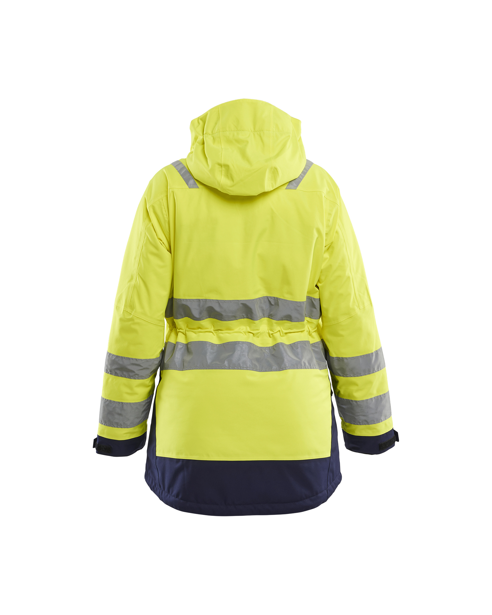 Blåkläder Dames winterparka High Vis 4472 - High Vis Geel/Marineblauw achterkant