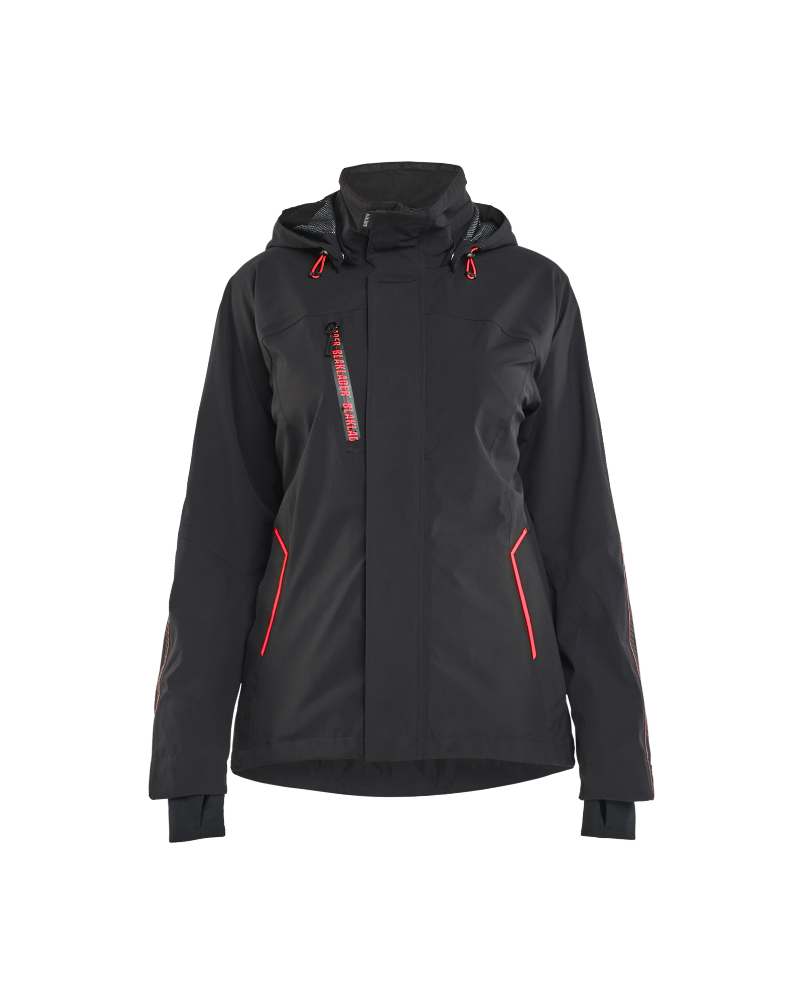 Blåkläder Dames Shell Jack Stretch 4403 - Zwart/Rood voorkant