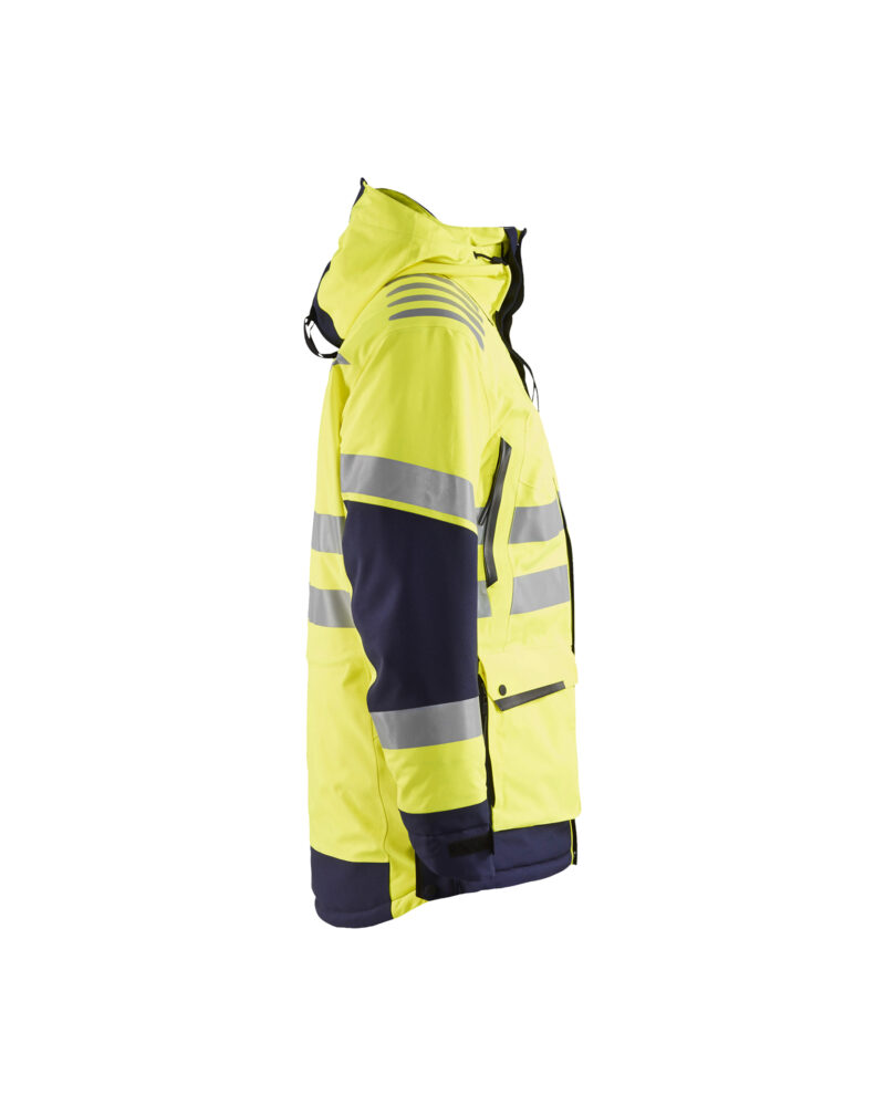Blåkläder Parka High Vis Evolution 4469 - High Vis Geel/Marineblauw zijkant