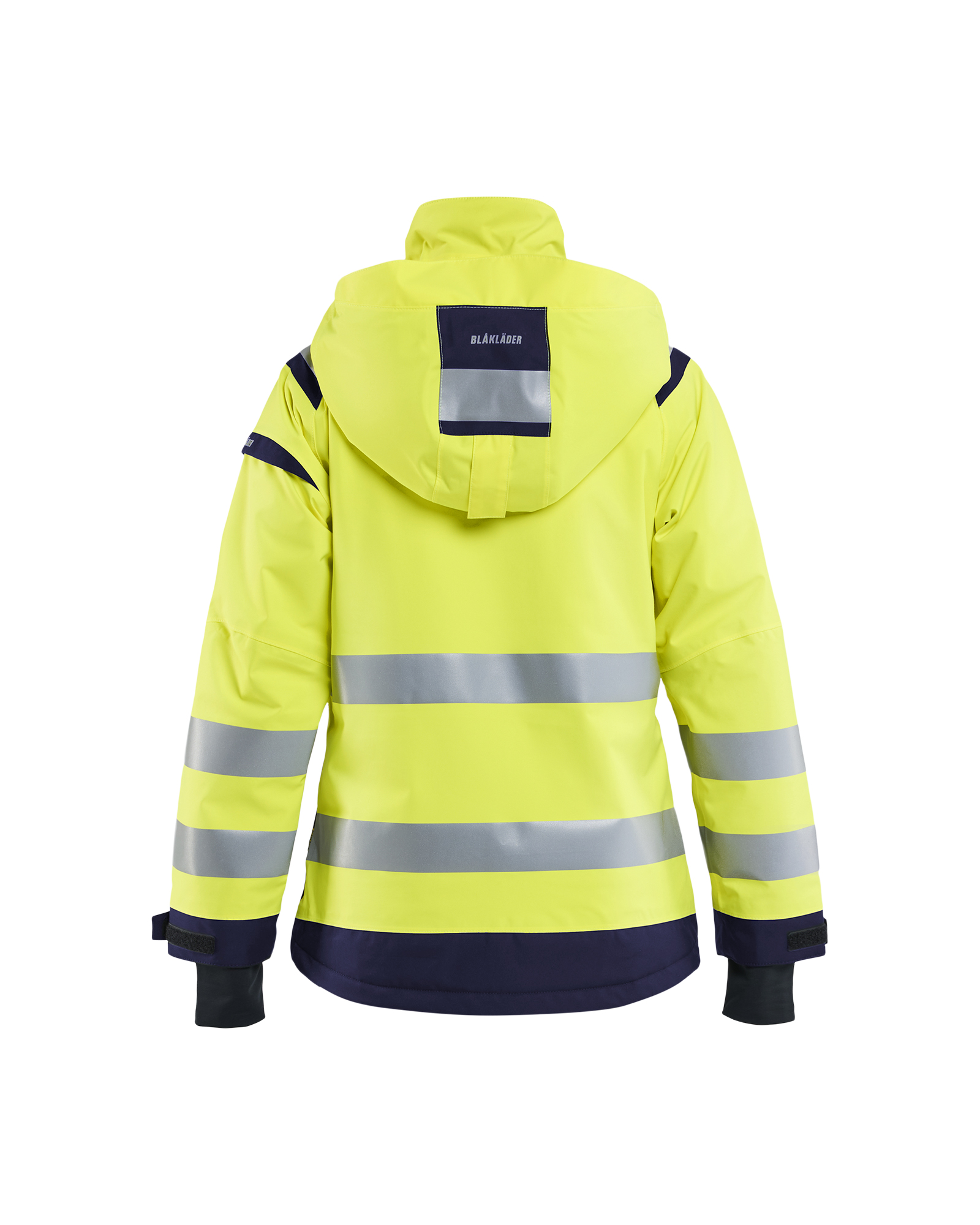 Blåkläder Dames Shell jack High Vis 4904 - High Vis Geel/Marineblauw achterkant