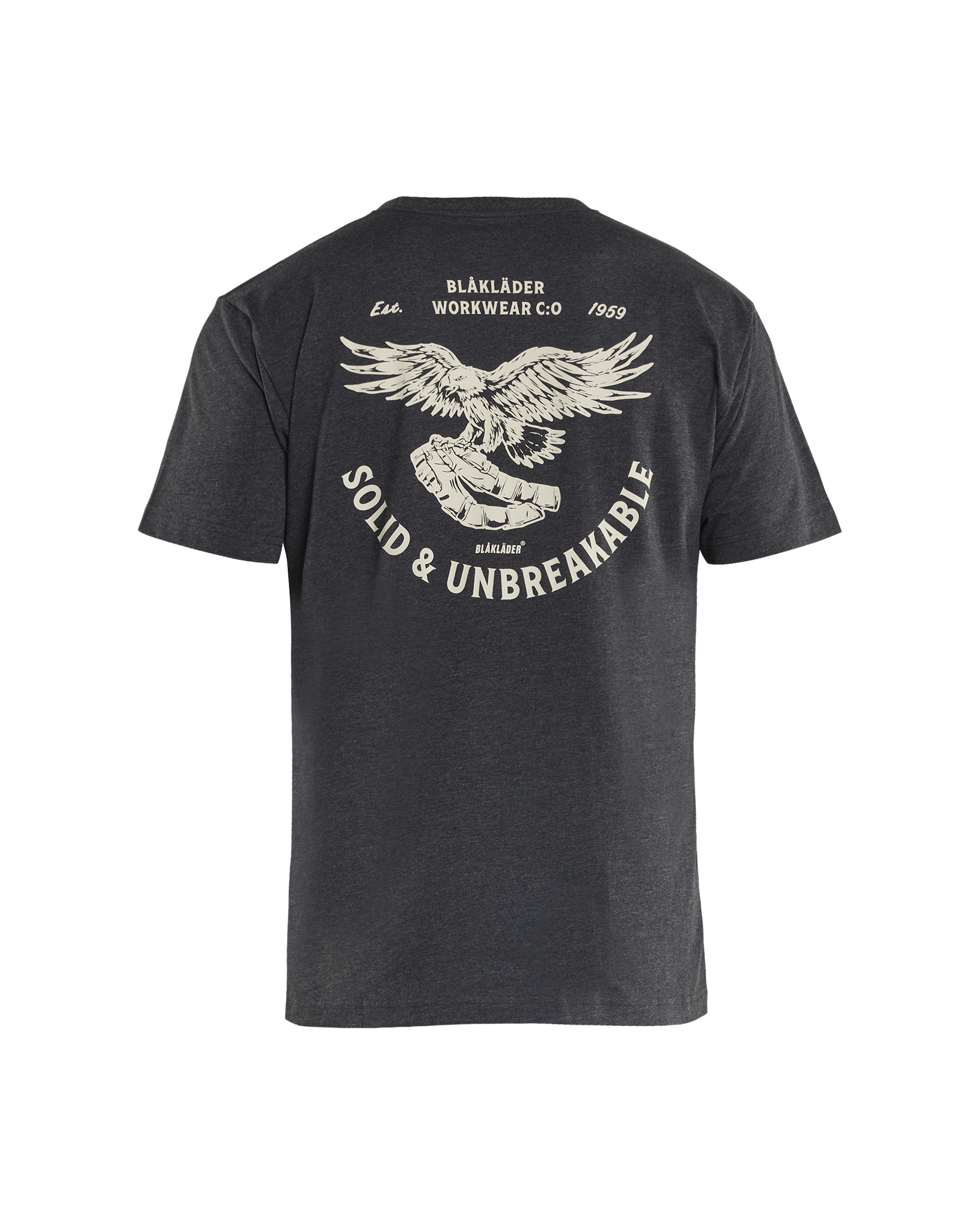 Blåkläder T-shirt Eagle 9422 - Zwart melee achterkant