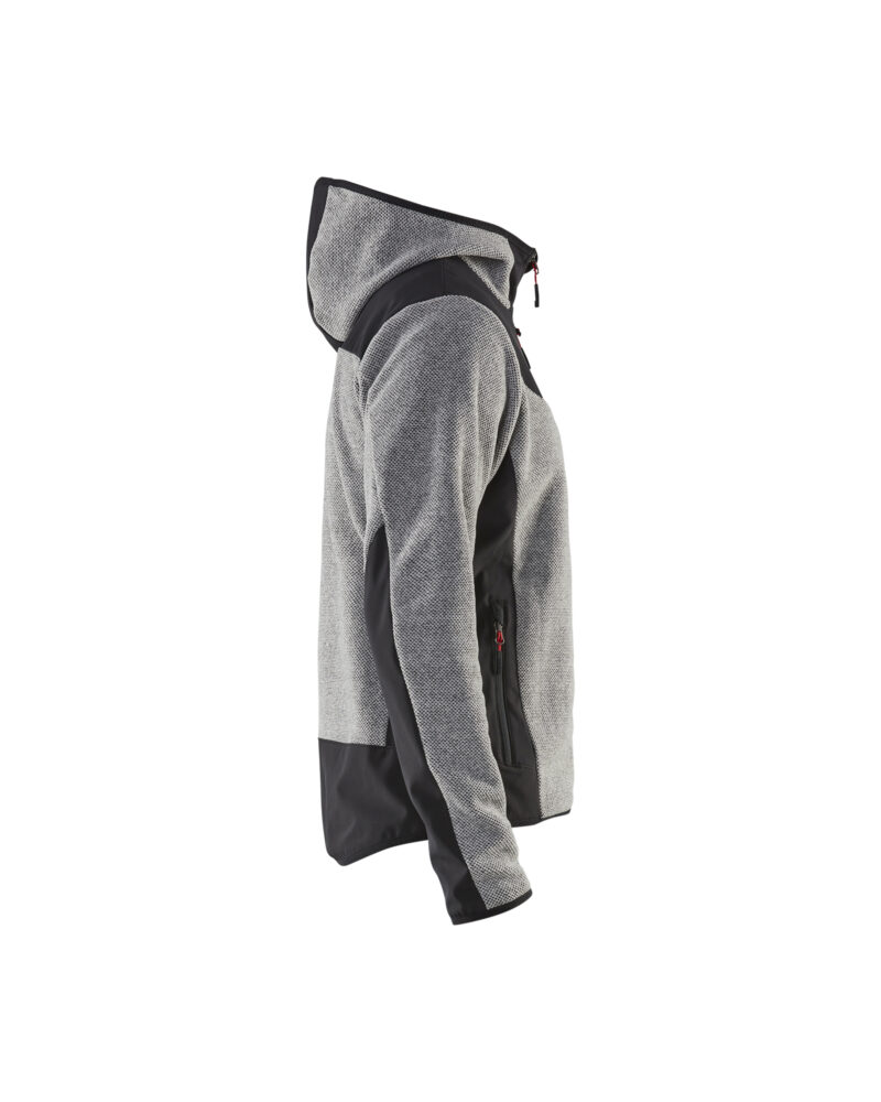 Blåkläder Gebreid jack met softshell 5940 - Grijs mêlee/Zwart zijkant