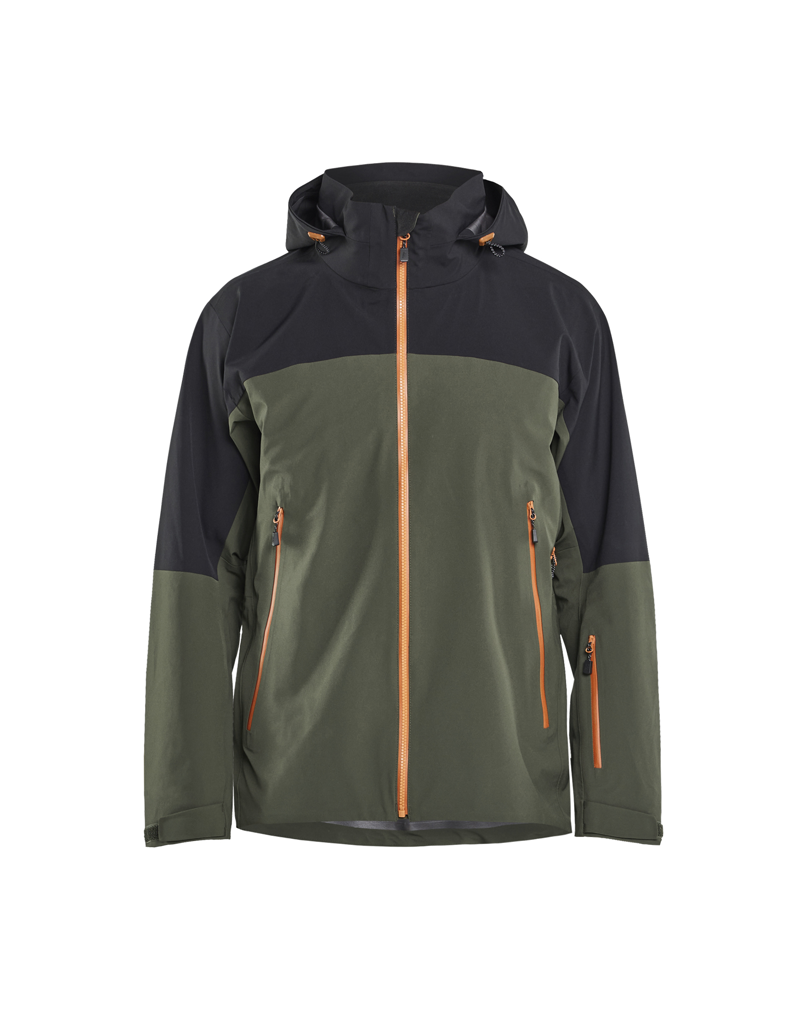 Blåkläder STRIKER Shell Jack Stretch 4980 - Woudgroen/Roest voorkant