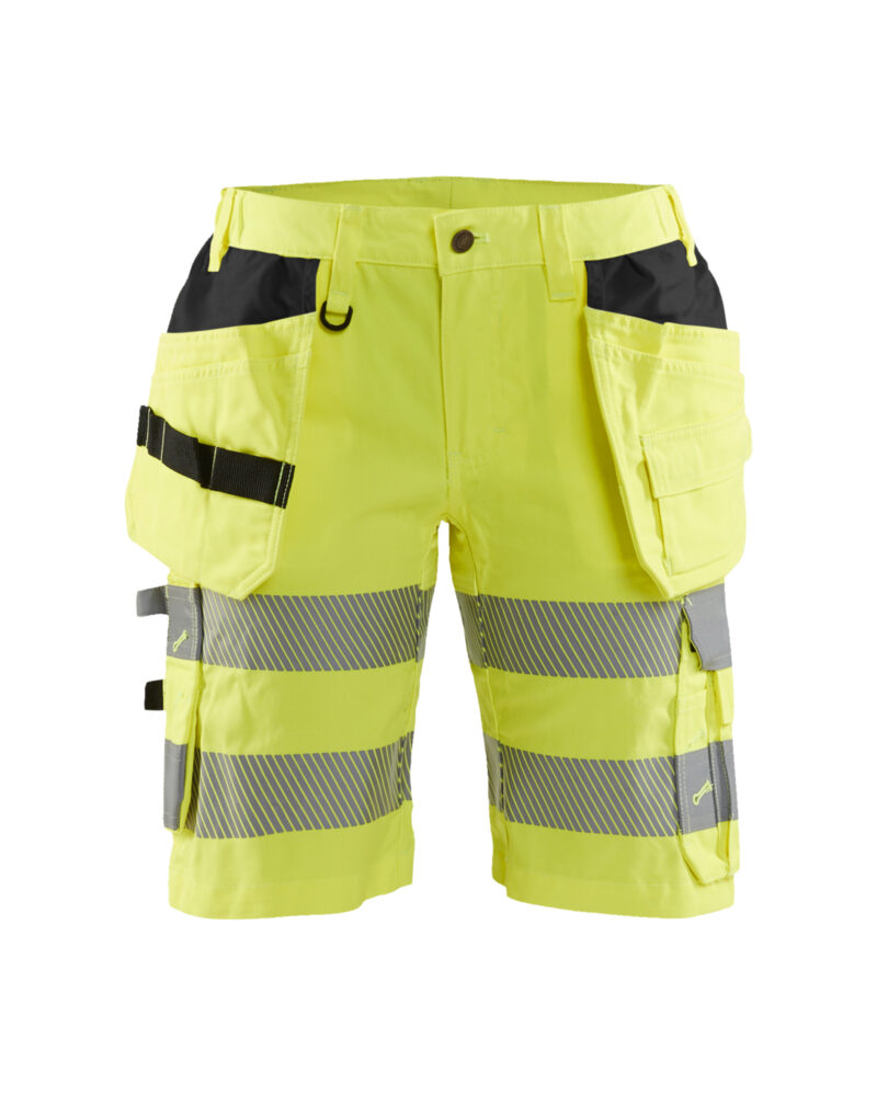 Blåkläder Dames High Vis short met stretch en gereedschapszakken 7186 - voorkant