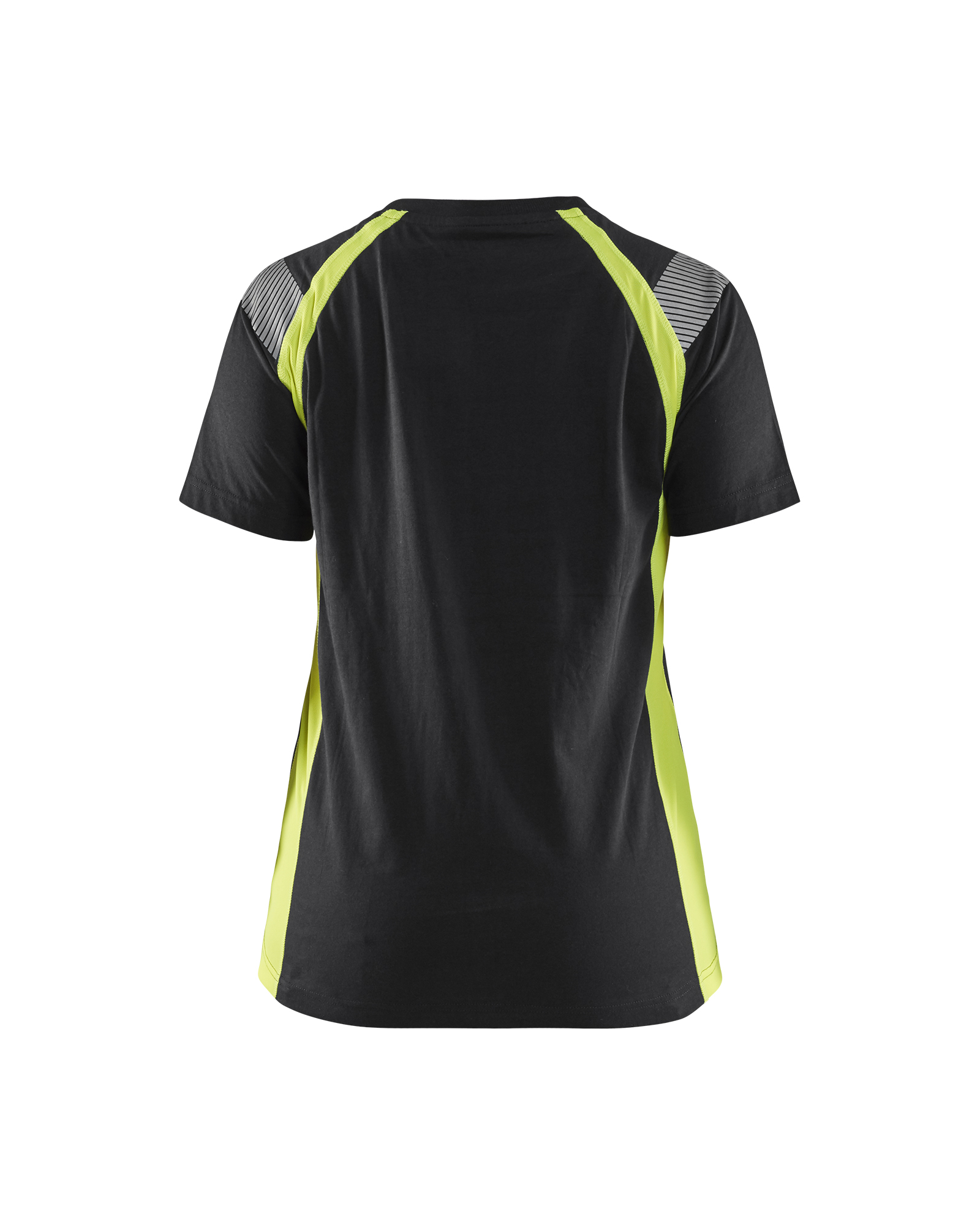 Blåkläder Dames T-shirt Visible 3402 - Zwart / High Vis Geel achterkant