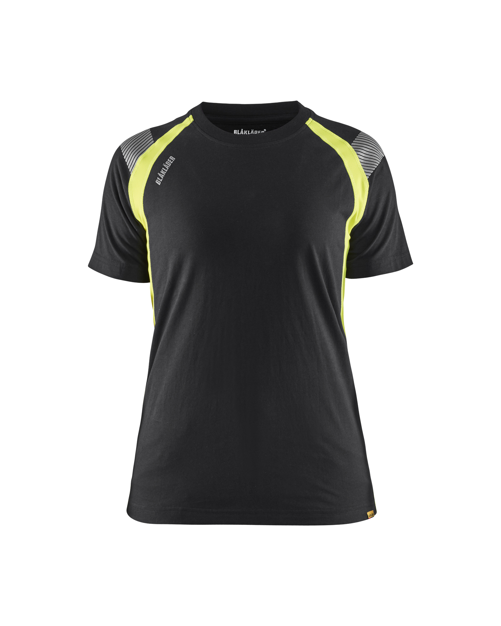 Blåkläder Dames T-shirt Visible 3402 - Zwart / High Vis Geel voorkant