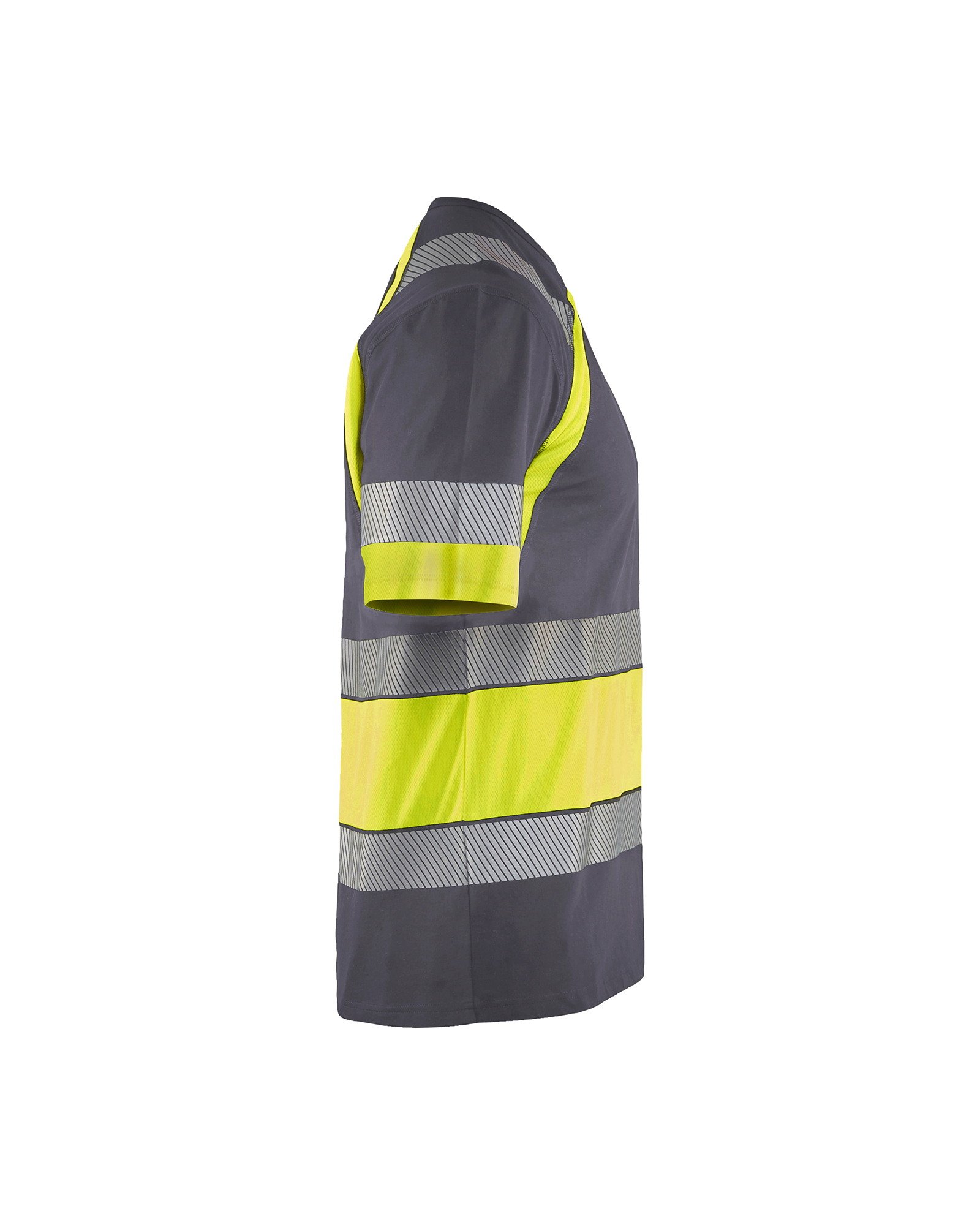 Blåkläder T-shirt High Vis 3421 - Medium grijs/High Vis Geel zijkant
