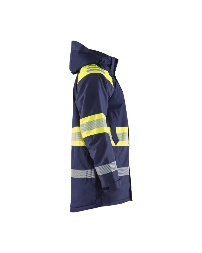 Blåkläder Winterparka High Vis 4485 - Marine / High Vis Geel zijkant
