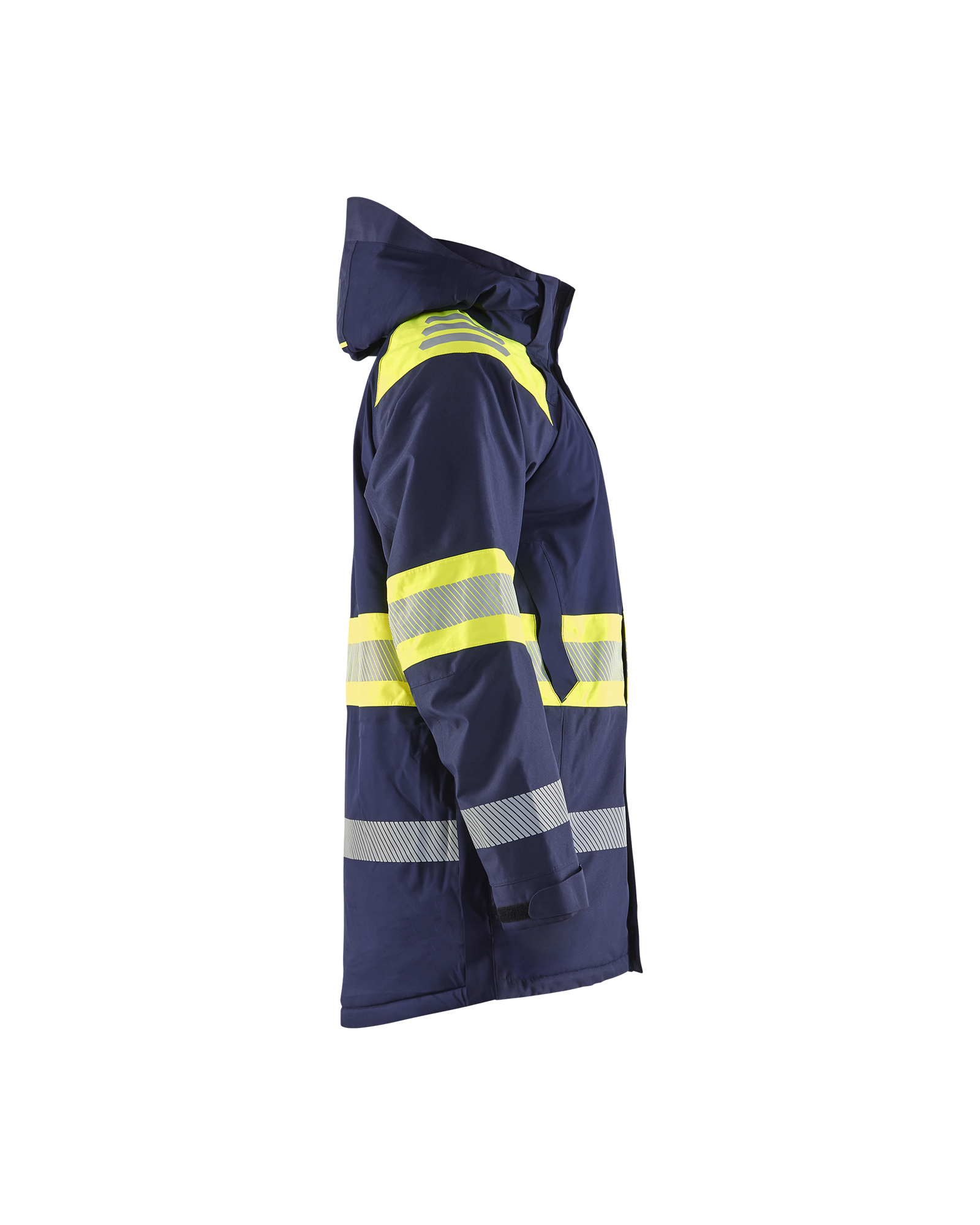 Blåkläder Winterparka High Vis 4485 - Marine / High Vis Geel zijkant