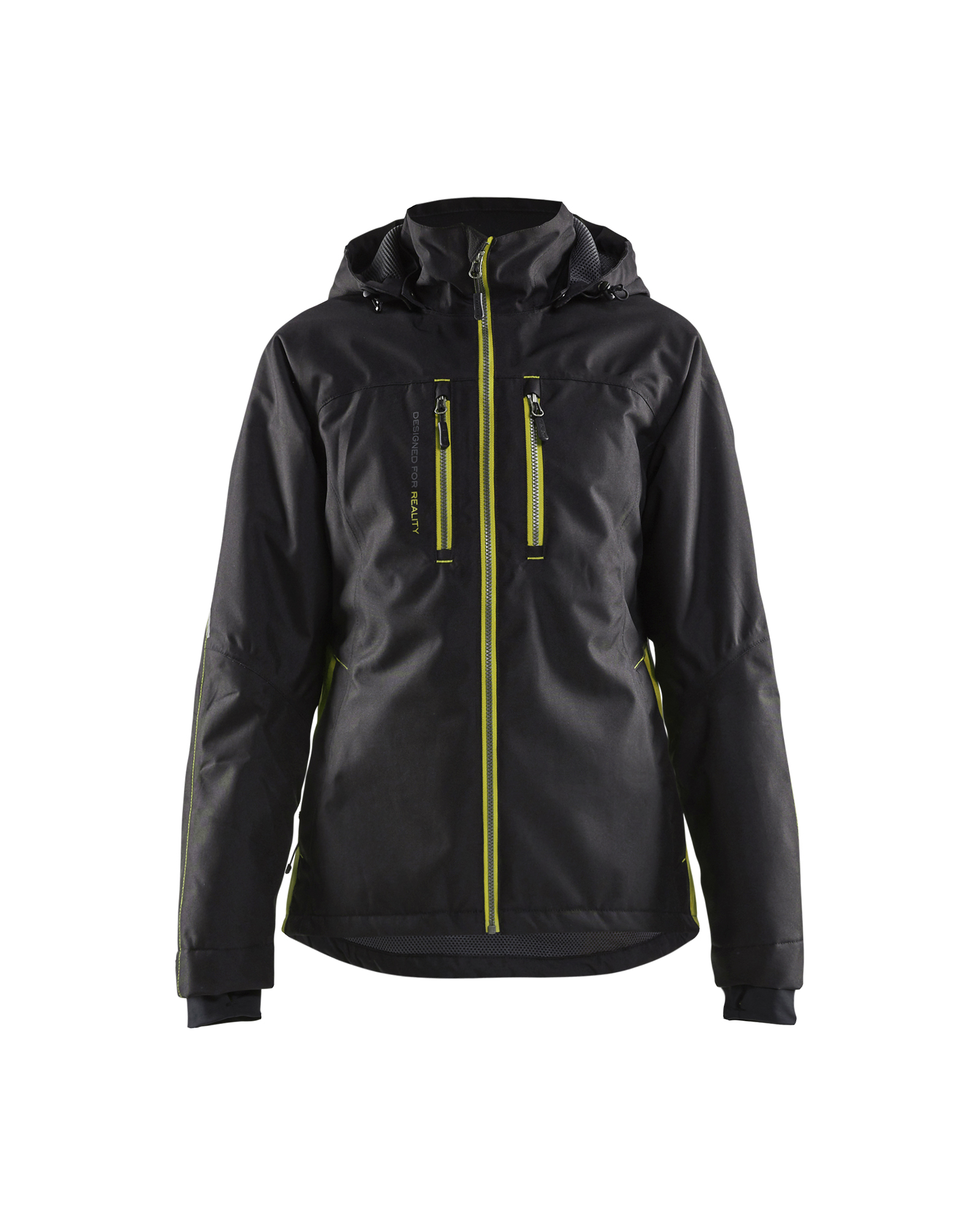 Blåkläder Dames lichtgewicht winterjas 4972 - Zwart / High Vis Geel voorkant
