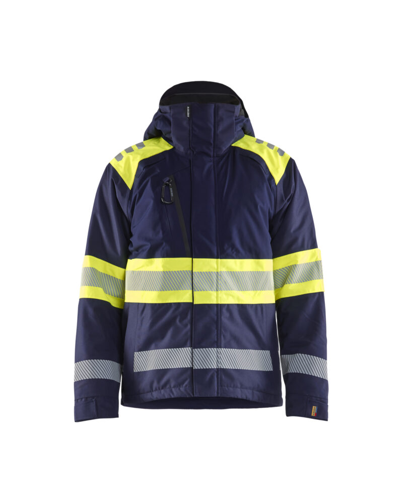 Blåkläder Winterjas High Vis 4480 - Marine / High Vis Geel voorkant