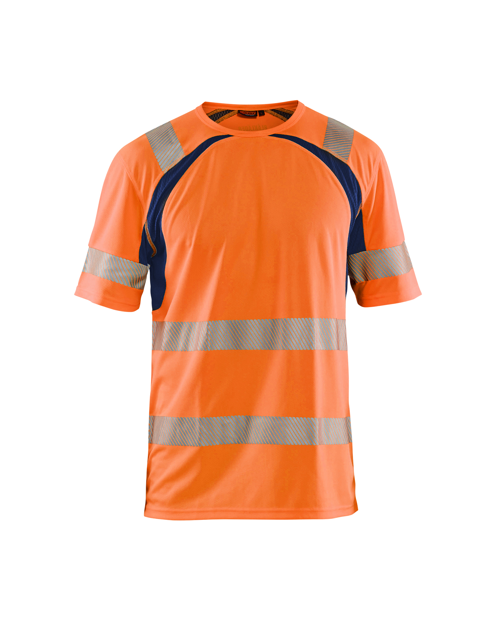 Blåkläder UV-T-shirt High Vis 3397 - High Vis Oranje/Marineblauw voorkant