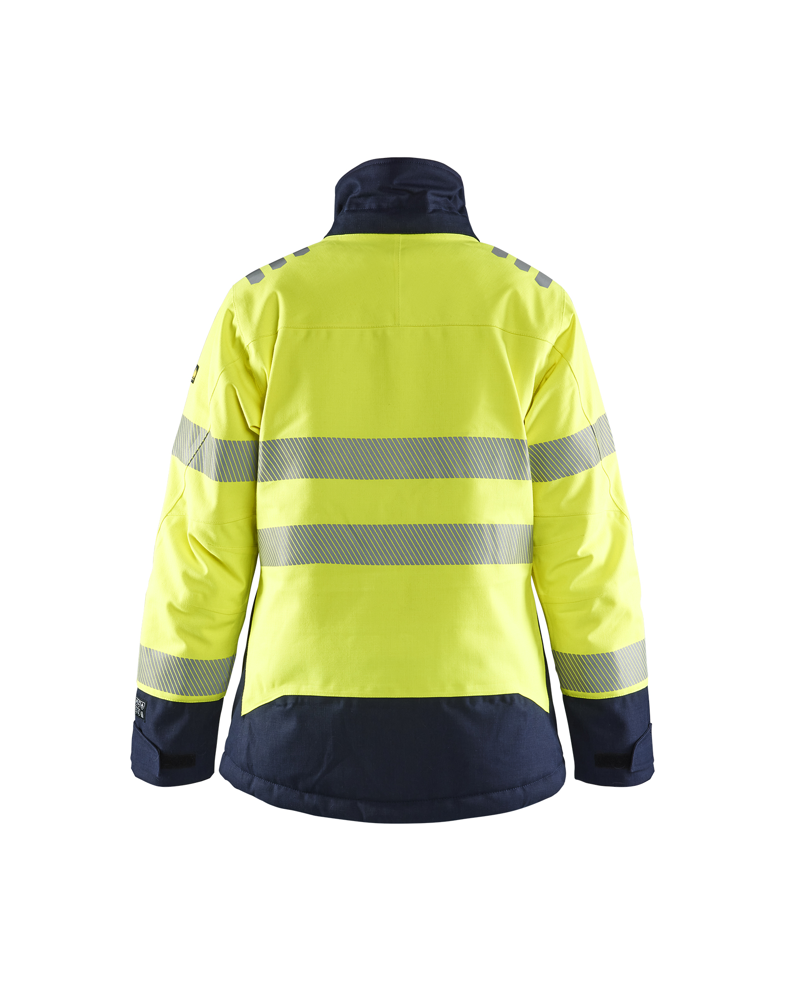 Blåkläder APC 2 Dames Multinorm winterjas inherent 4917 - High Vis Geel/Marineblauw achterkant