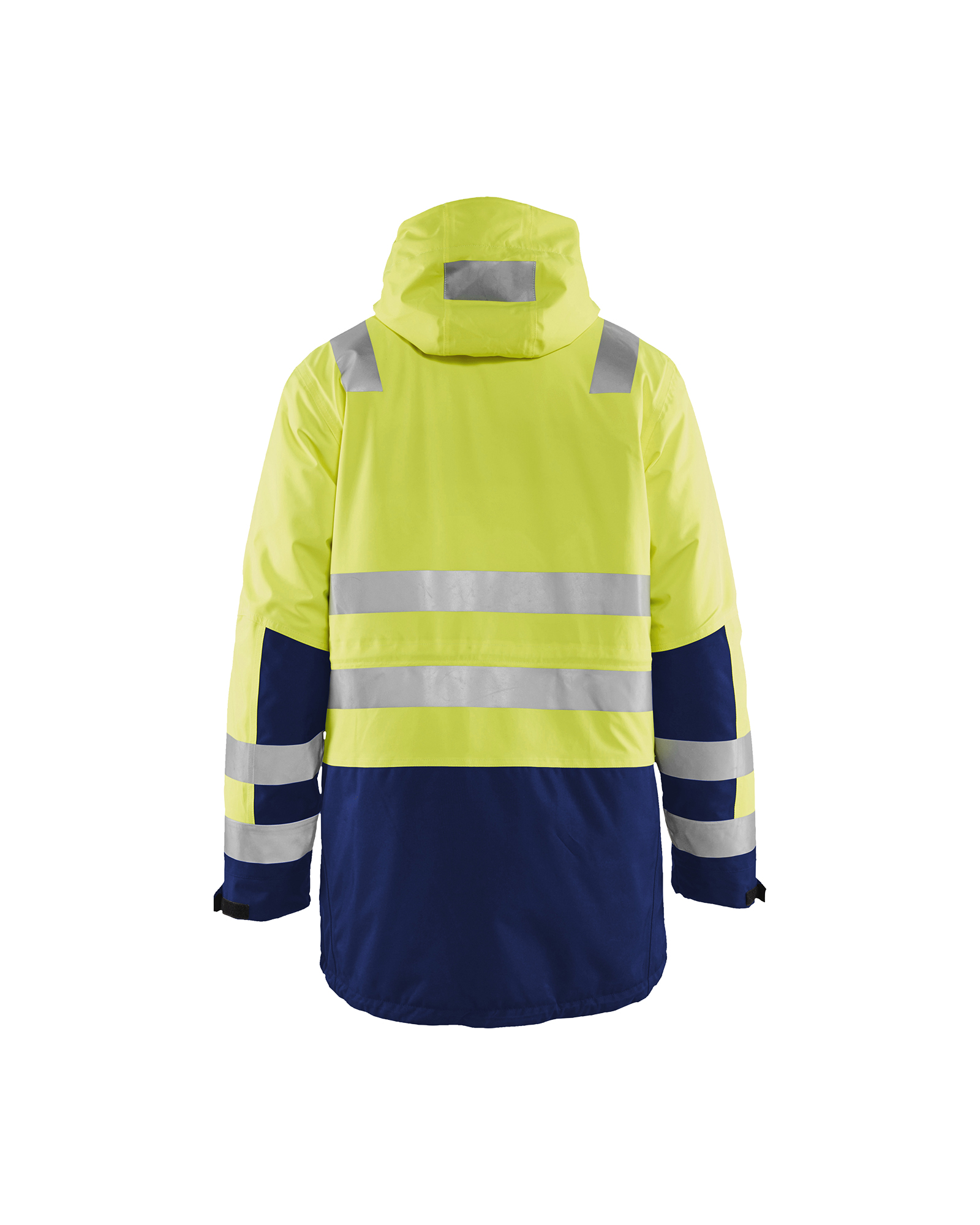 Blåkläder Winterparka High Vis 4495 - High Vis Geel/Marineblauw achterkant