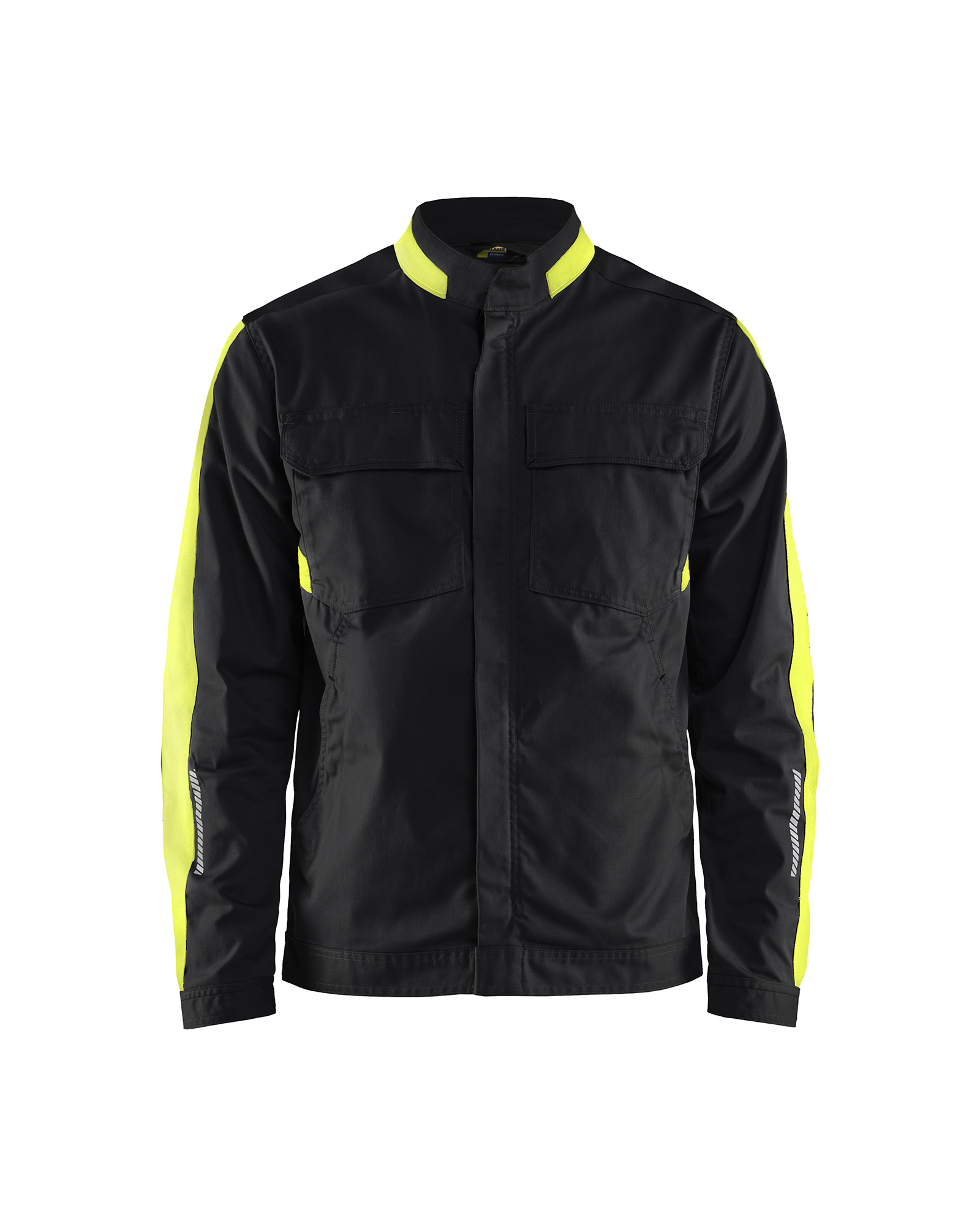 Blåkläder Industrie jack stretch 4444 - Zwart / High Vis Geel voorkant
